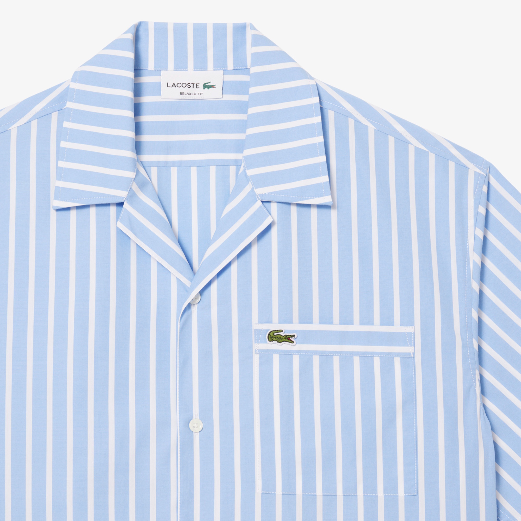 ストライプオープンカラーシャツ