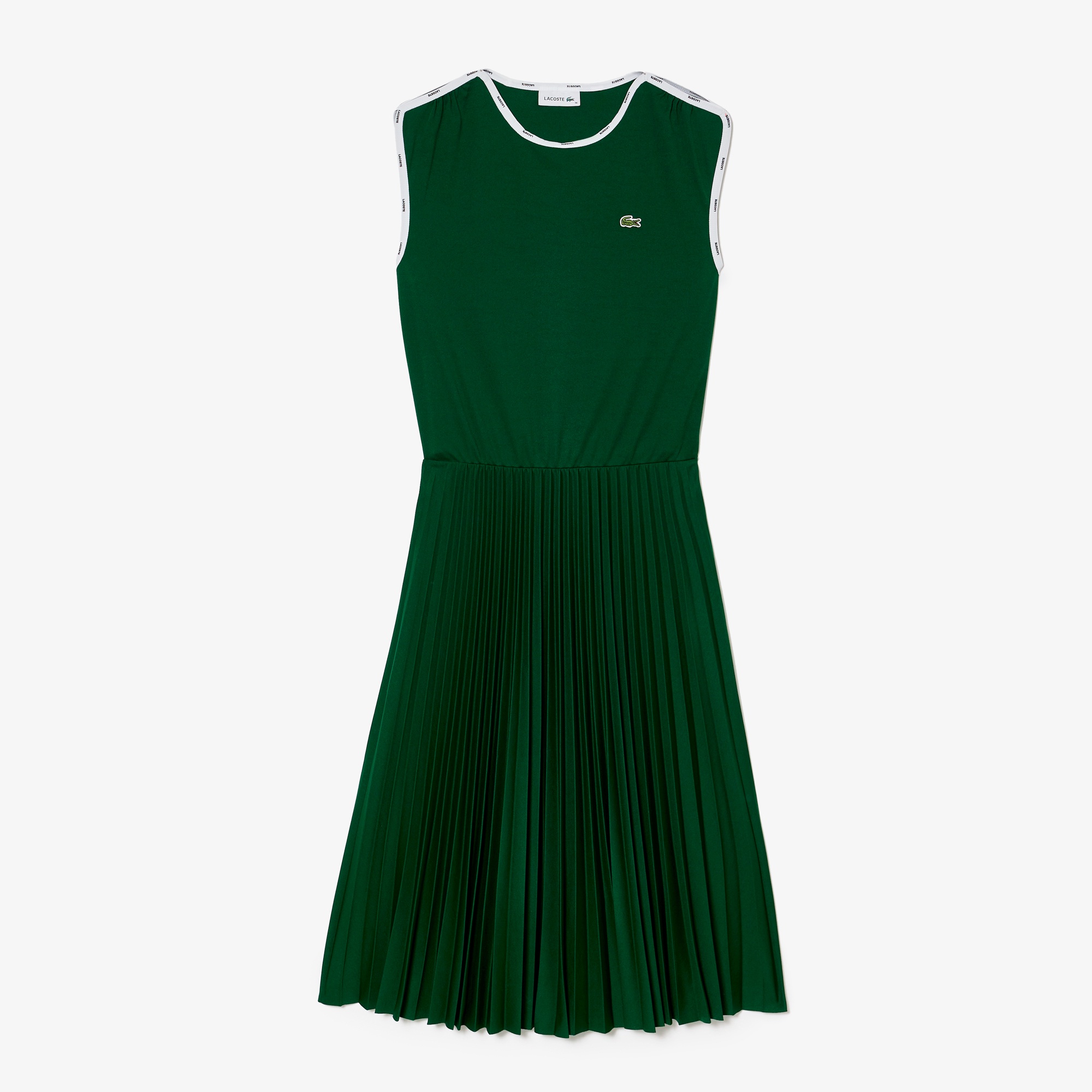 ジャカードトリムノースリーブドレス