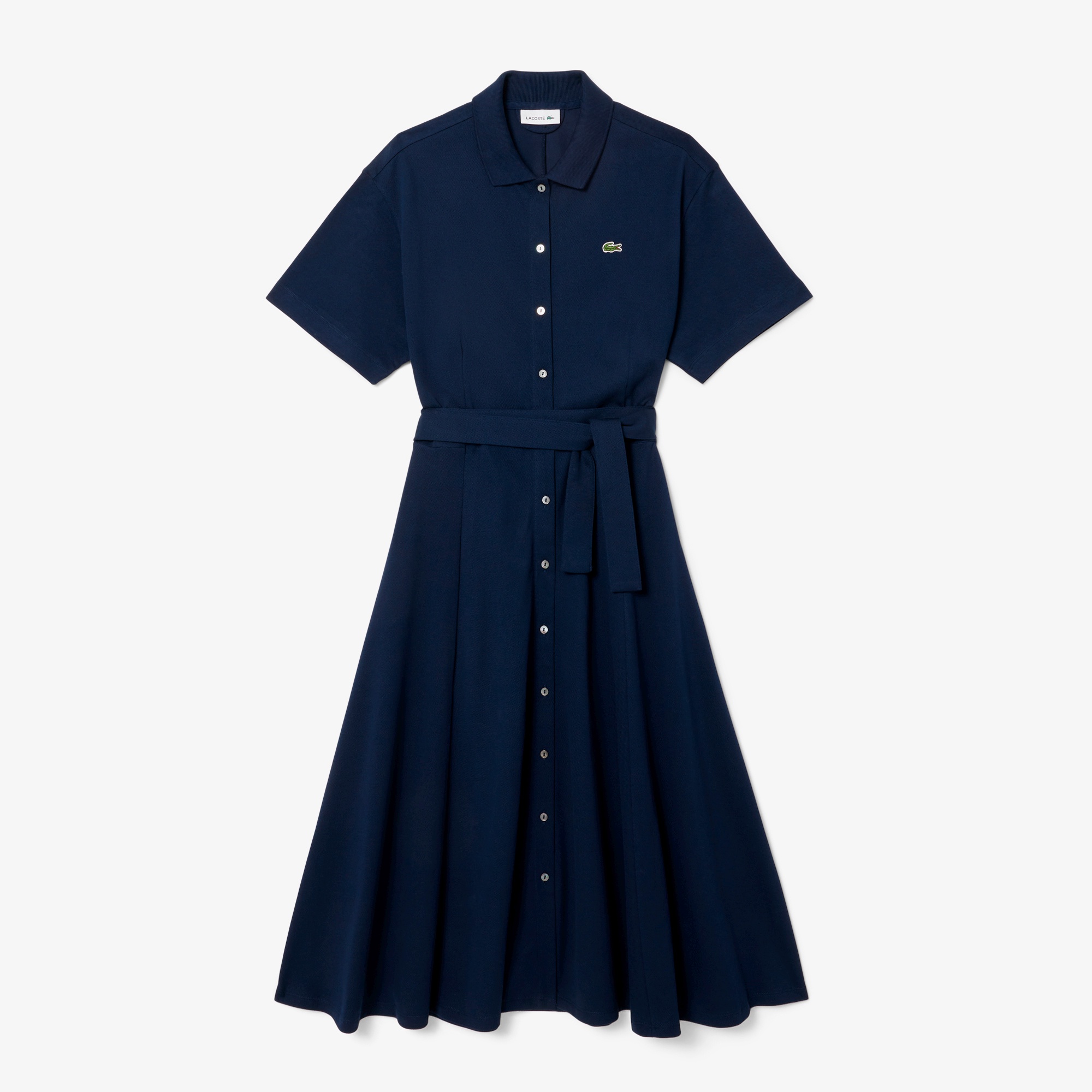 鹿の子地シャツドレス