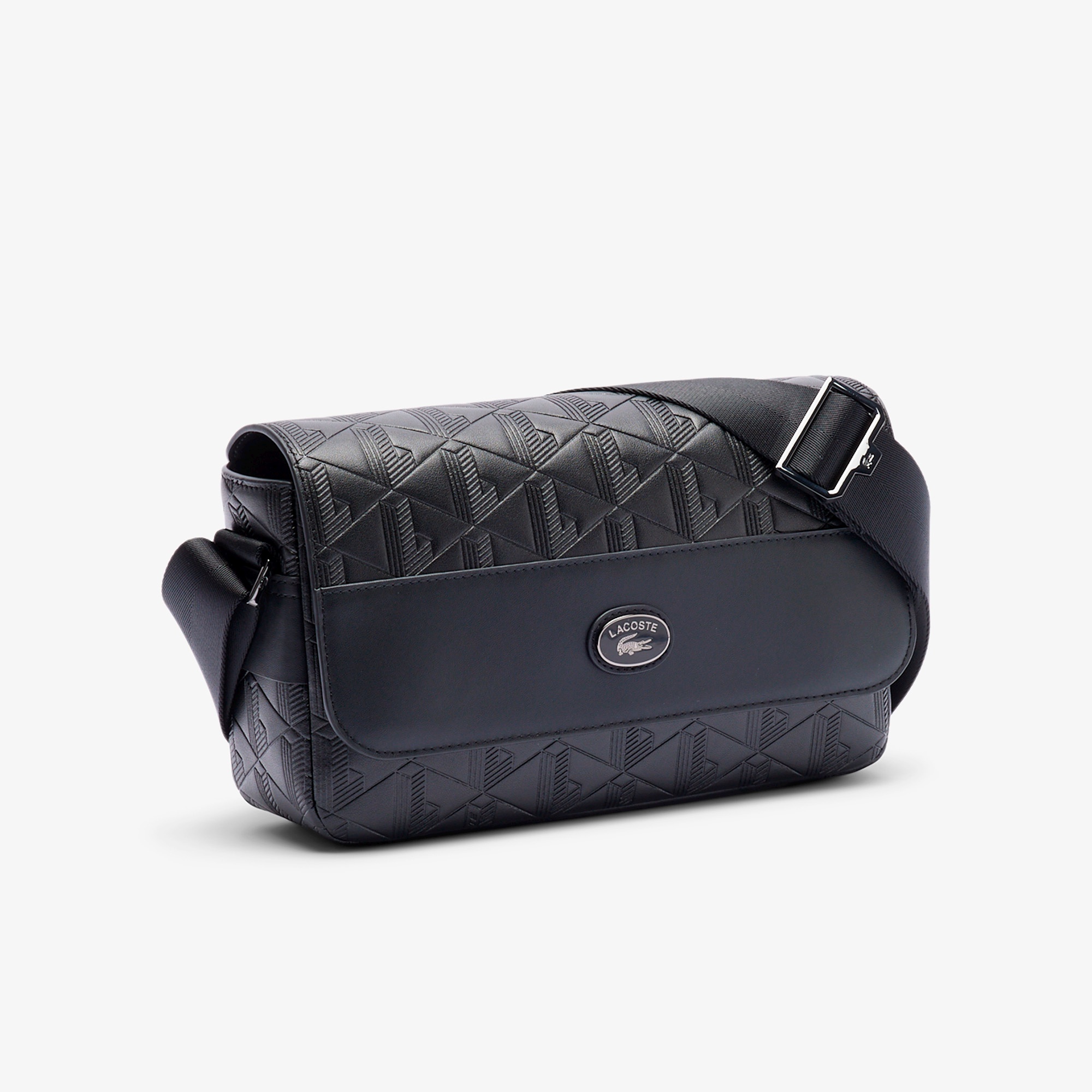 モノグラム レザーフラップクローズサッチェルバッグ