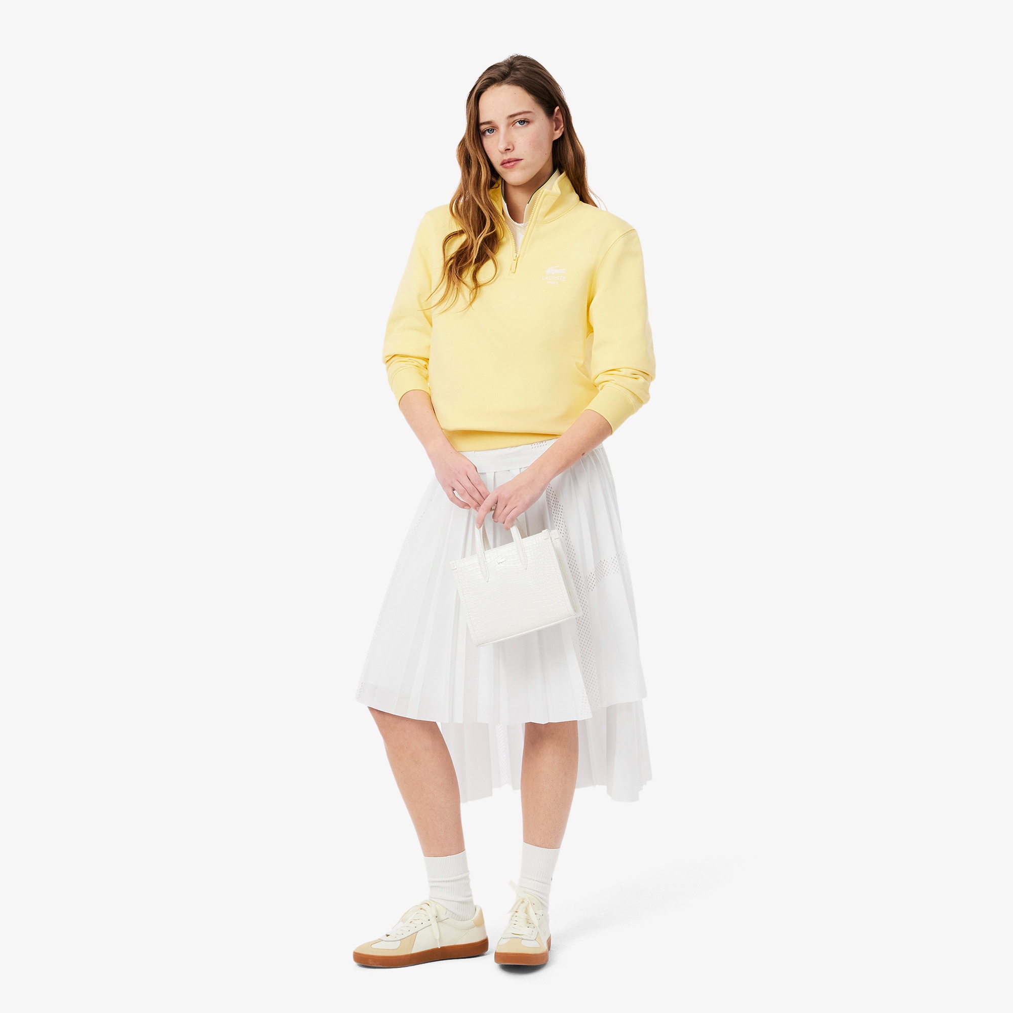 ワンポイントプリントハーフジップスウェット