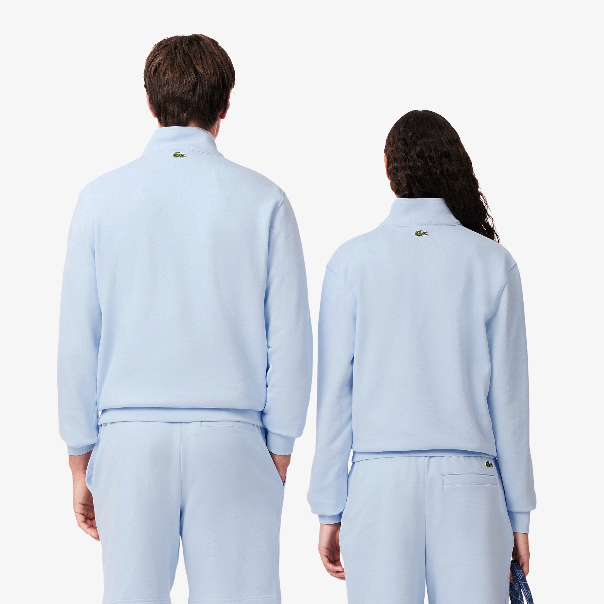 ワンポイントプリントハーフジップスウェット