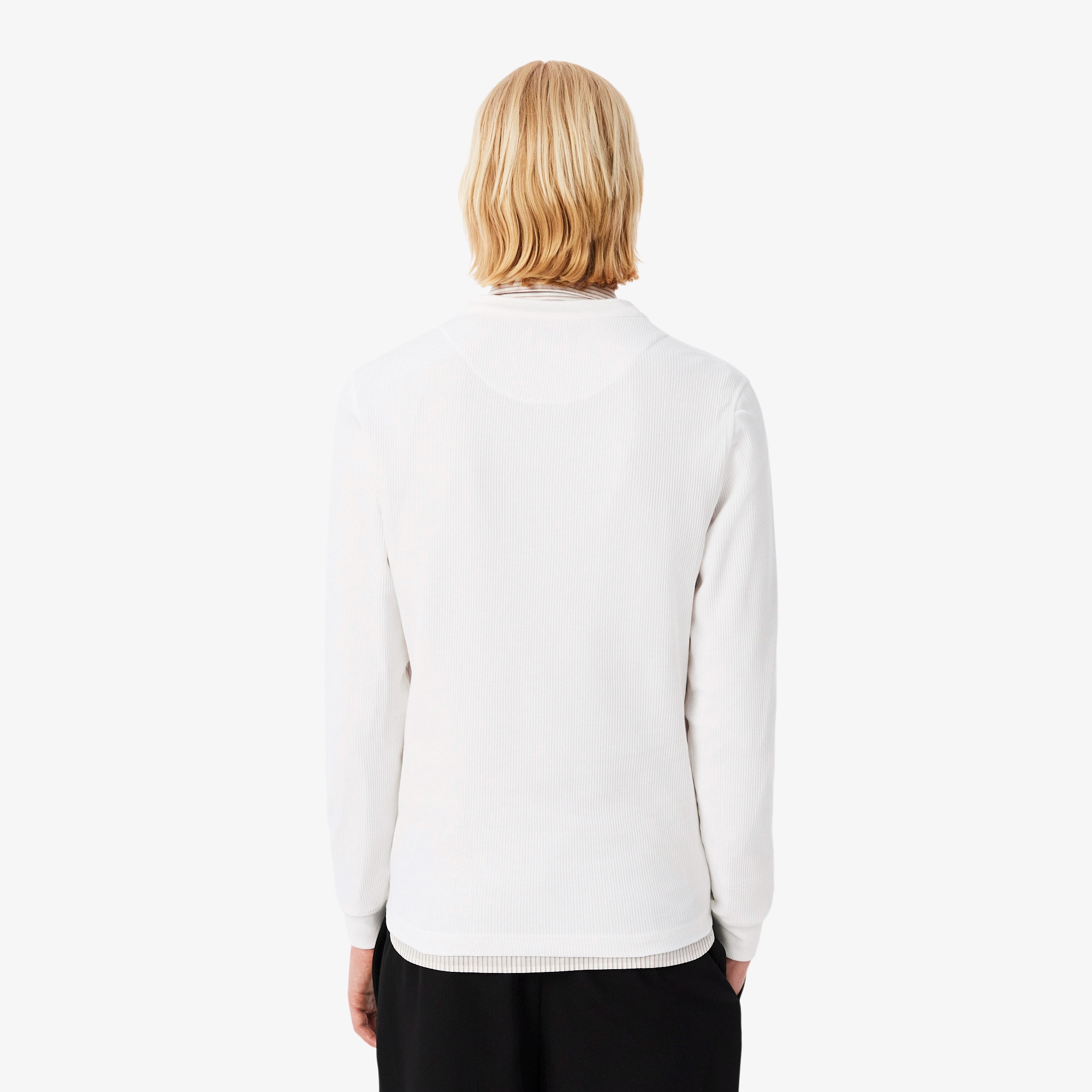 ワッフルニット長袖Tシャツ