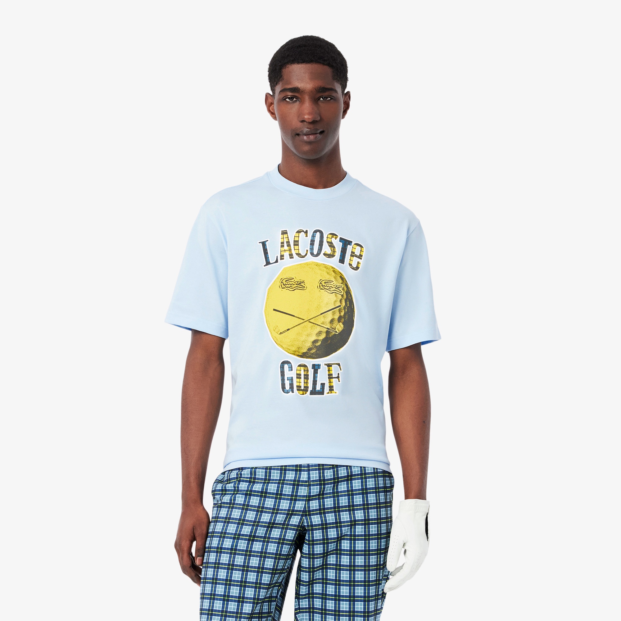 スマイリーボールプリントゴルフTシャツ