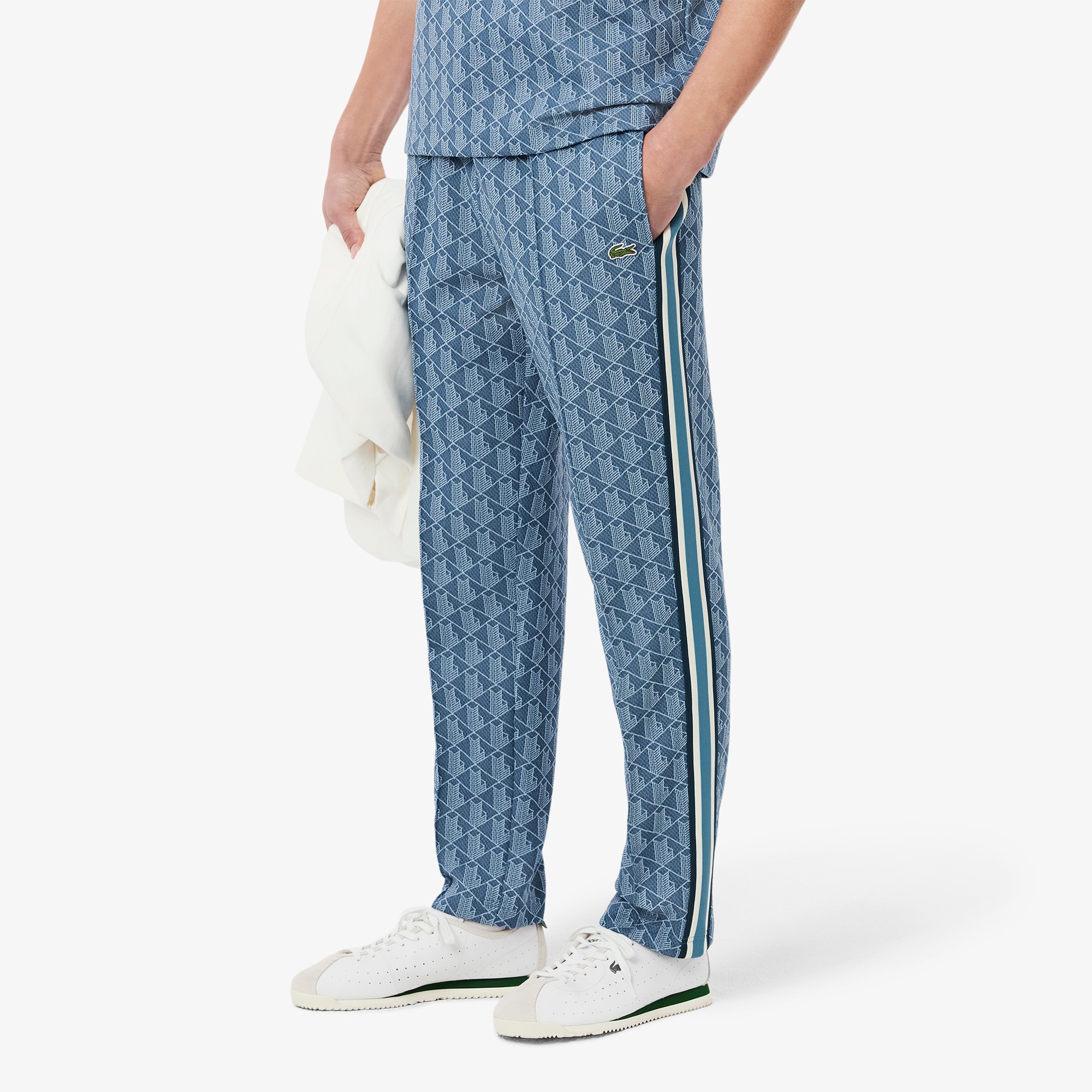 サイドテーピングモノグラムジャカードトラックパンツ