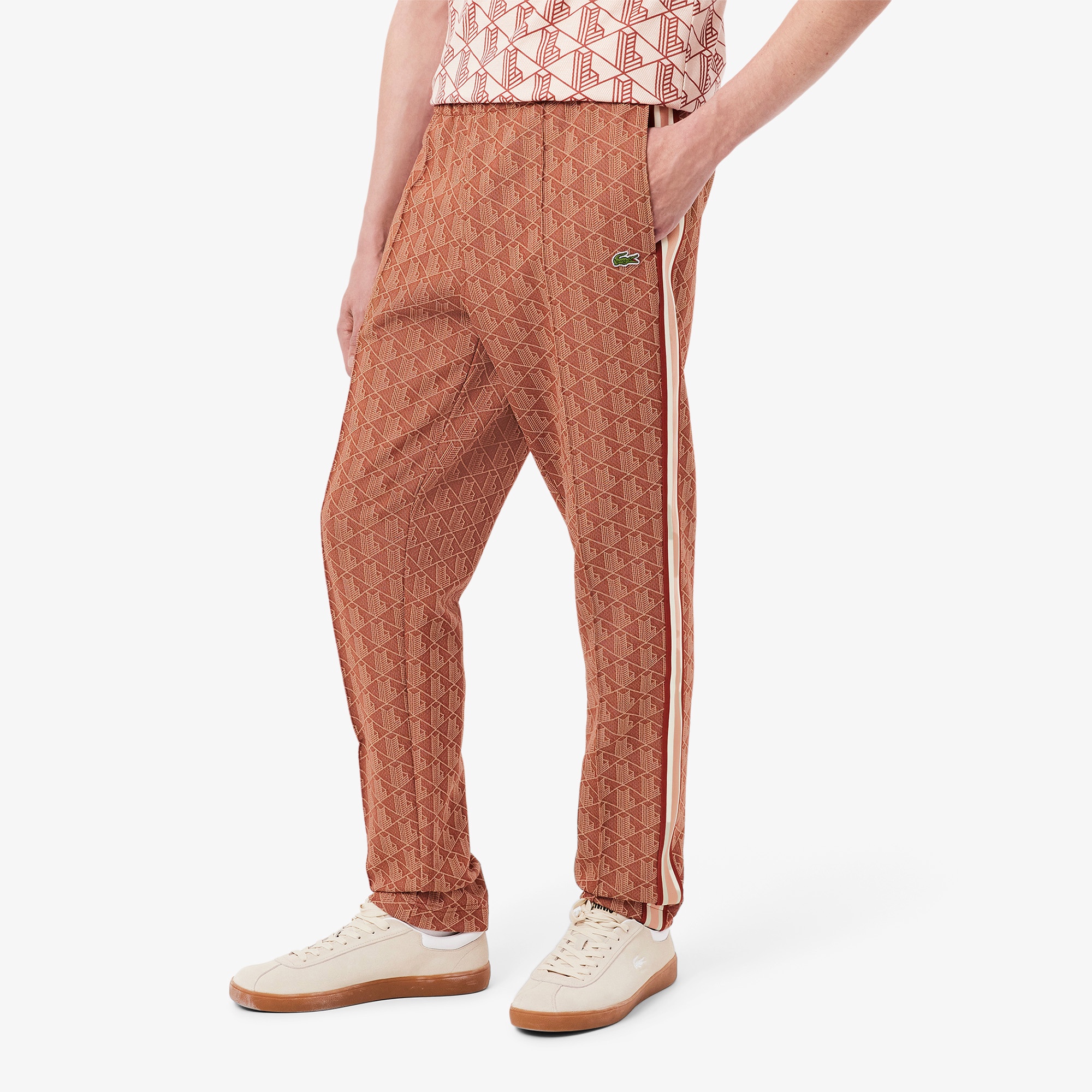 サイドテーピングモノグラムジャカードトラックパンツ