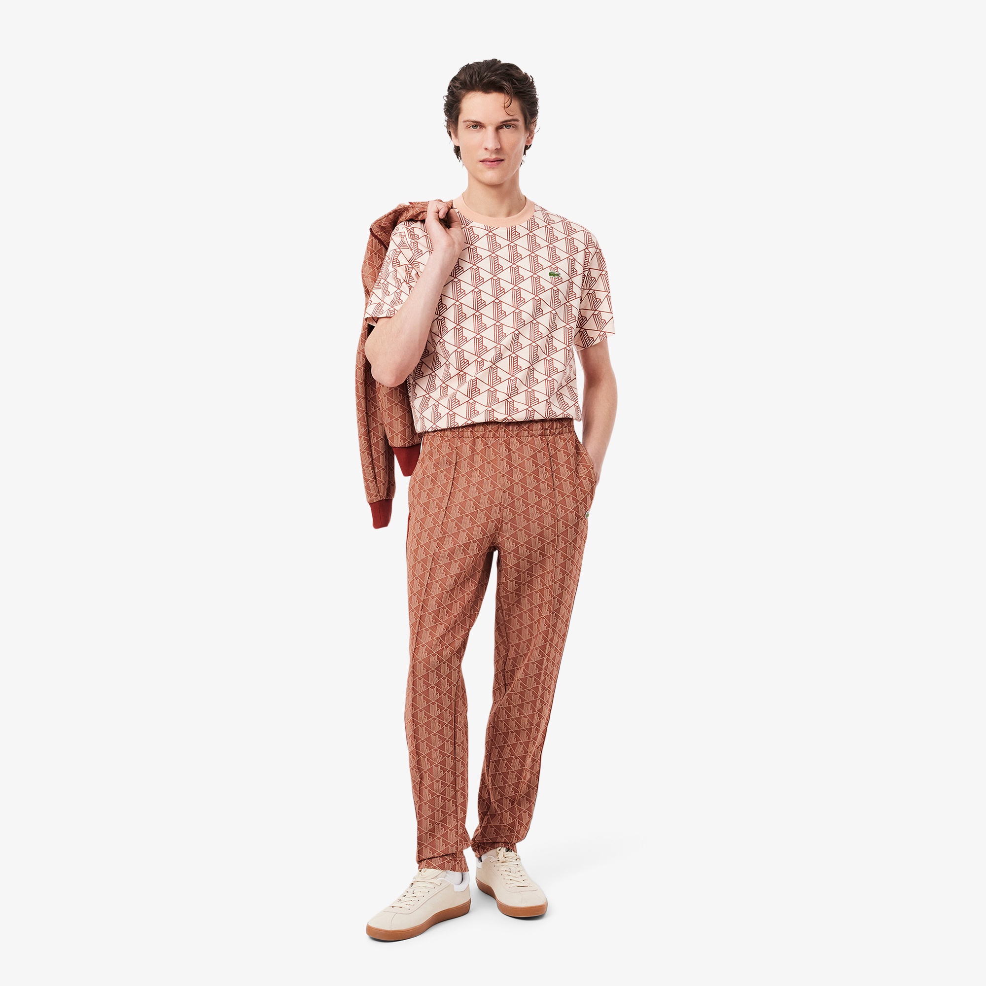 サイドテーピングモノグラムジャカードトラックパンツ