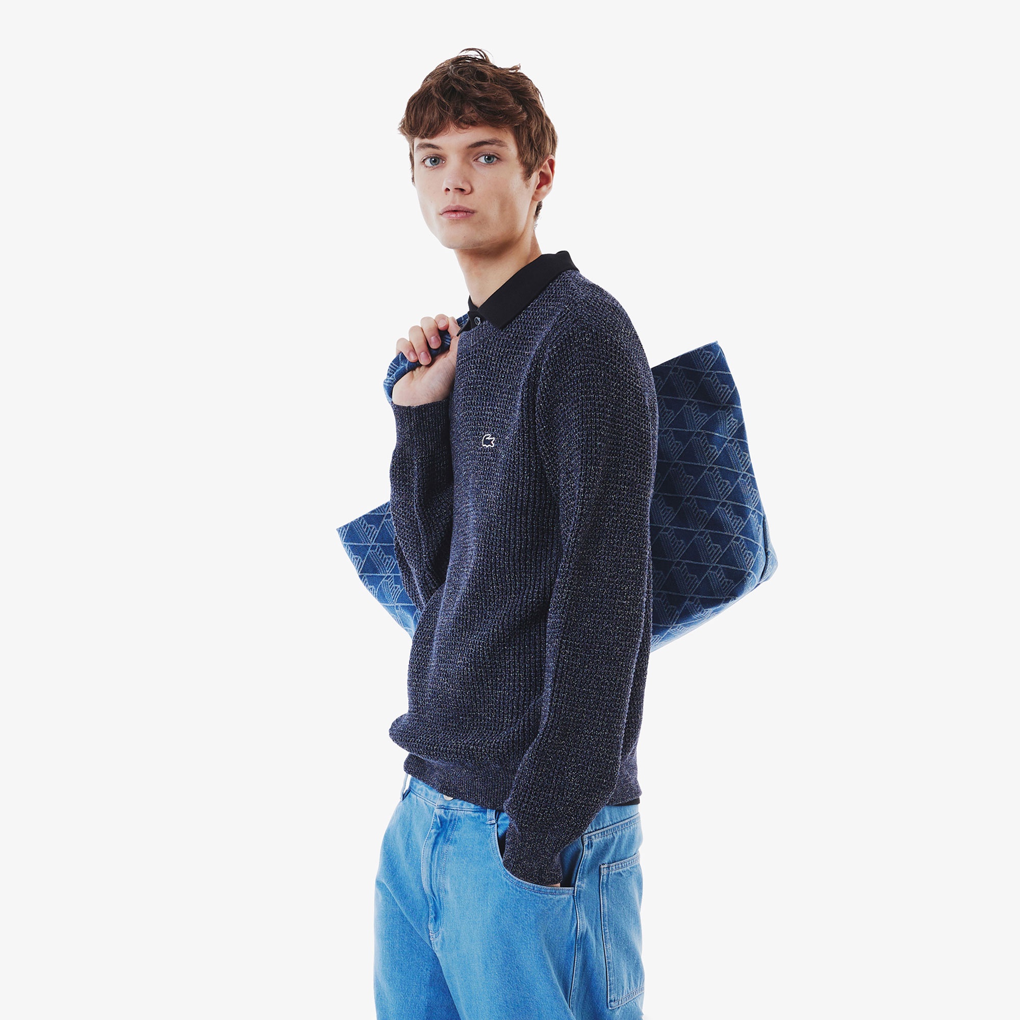 ヘザーカラーリングワッフルニット