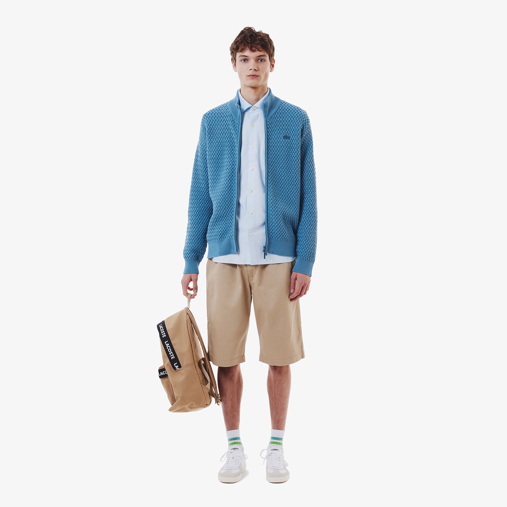 ストライプジャージシャツ