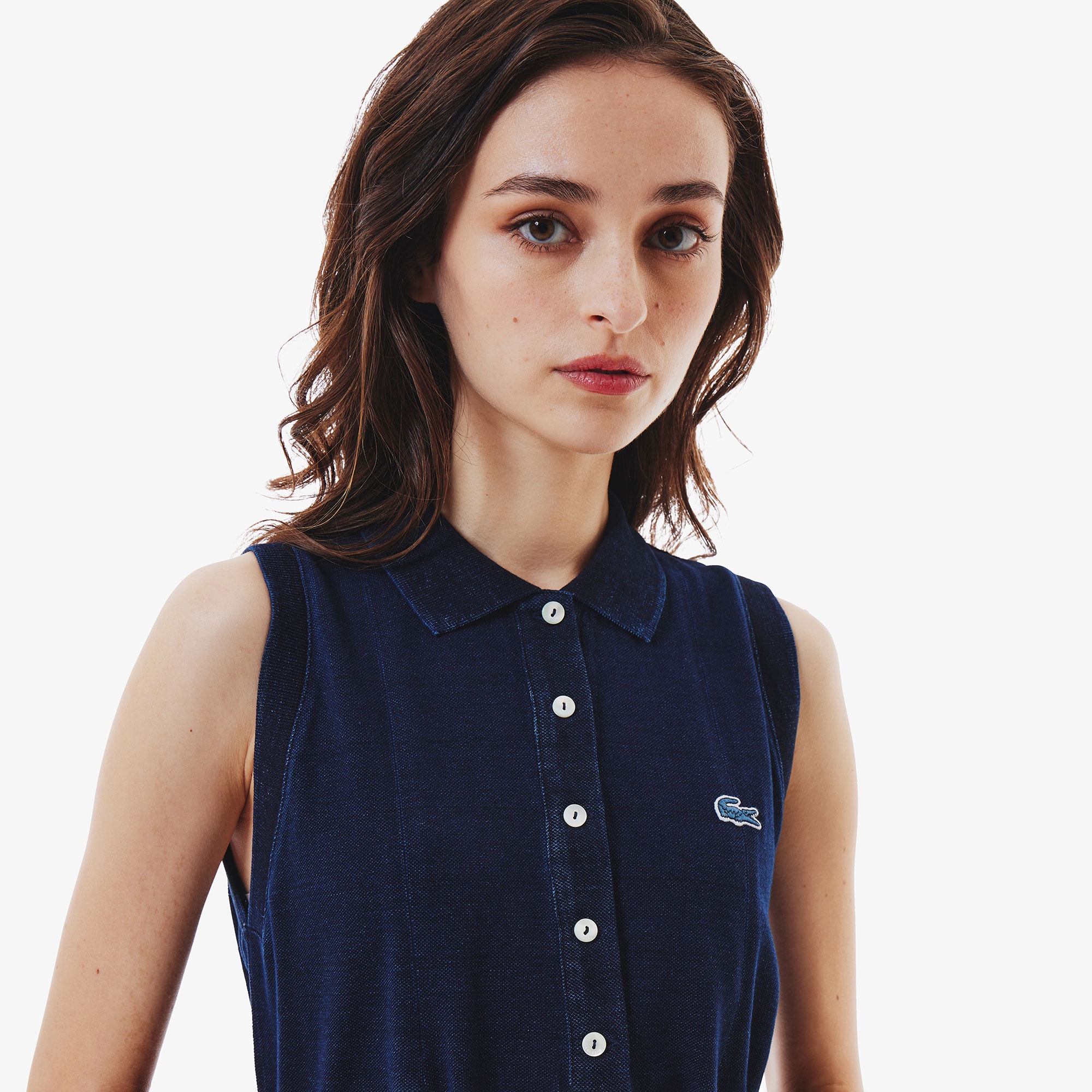 インディゴノースリーブポロドレス