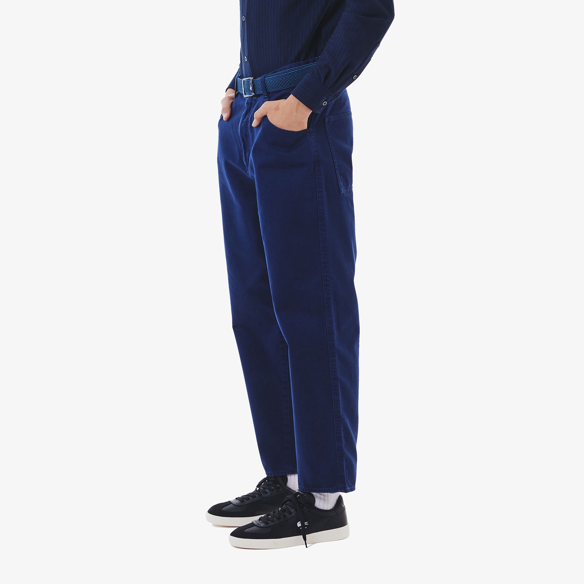 ワイドテーパードカラーデニムパンツ