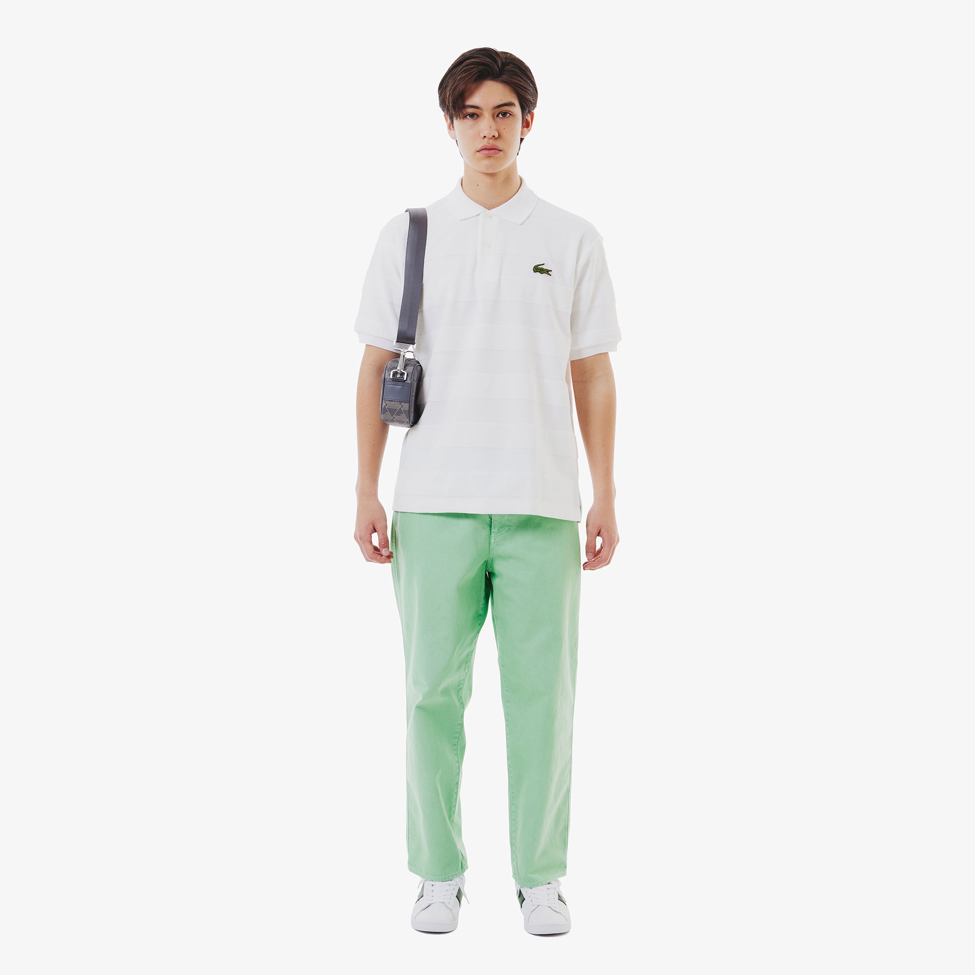 ワイドテーパードカラーデニムパンツ