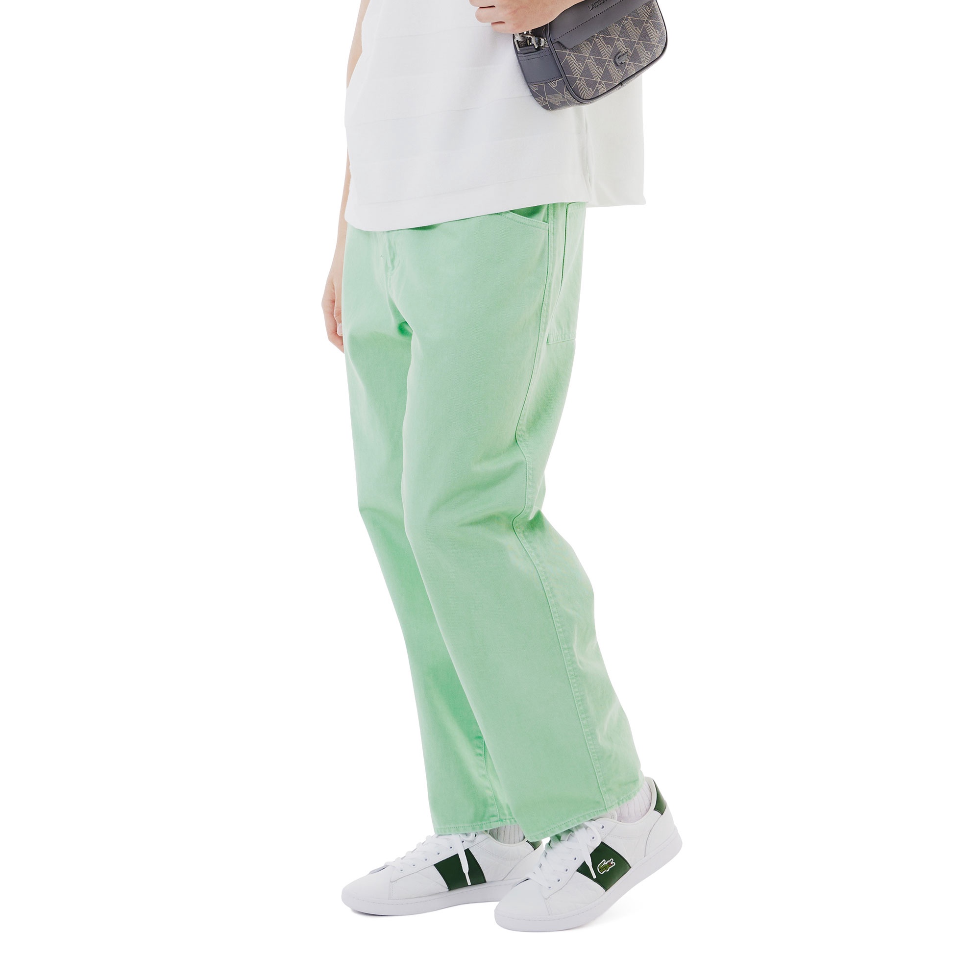 ワイドテーパードカラーデニムパンツ