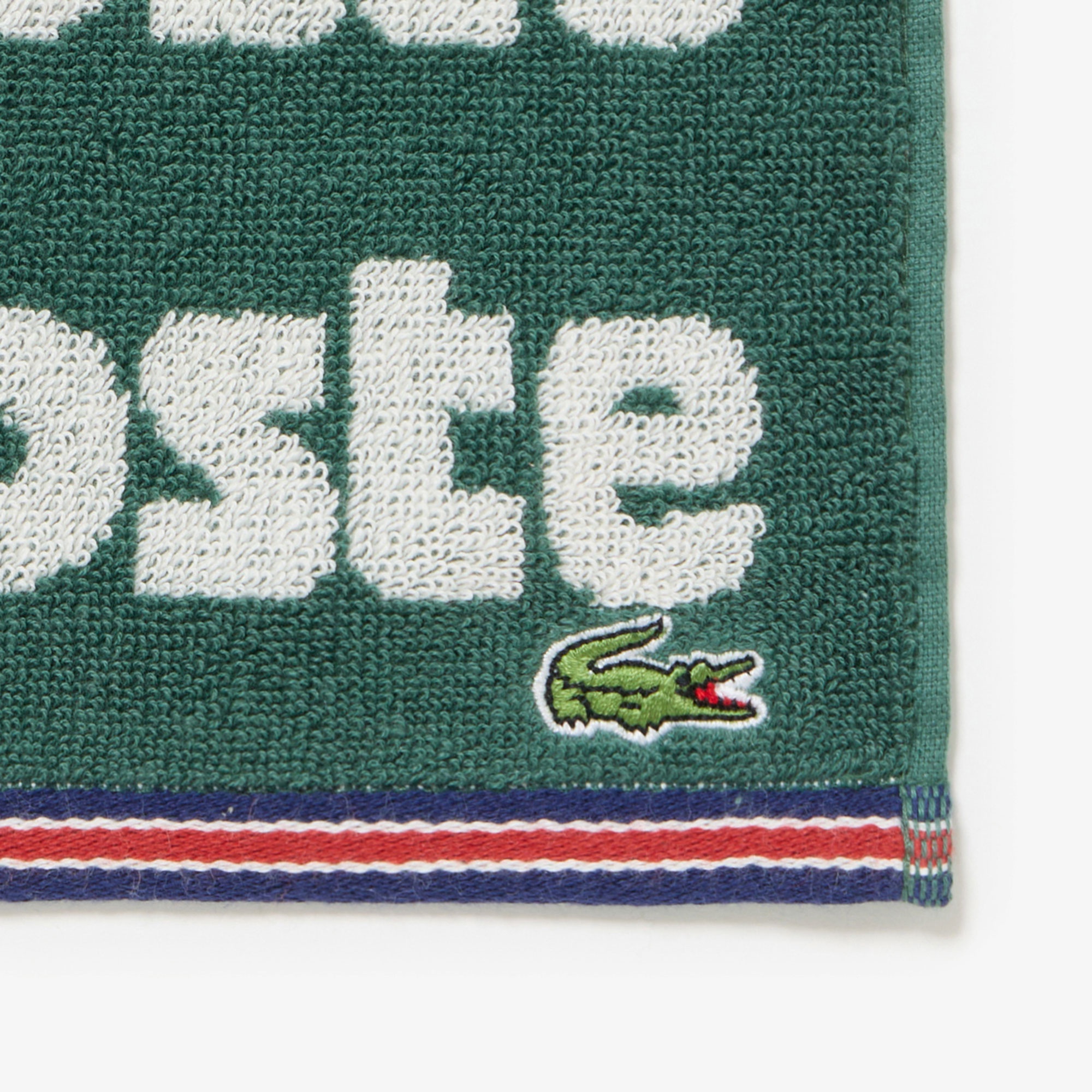 ブランドネームロゴジャカードパイル地ハンカチタオル