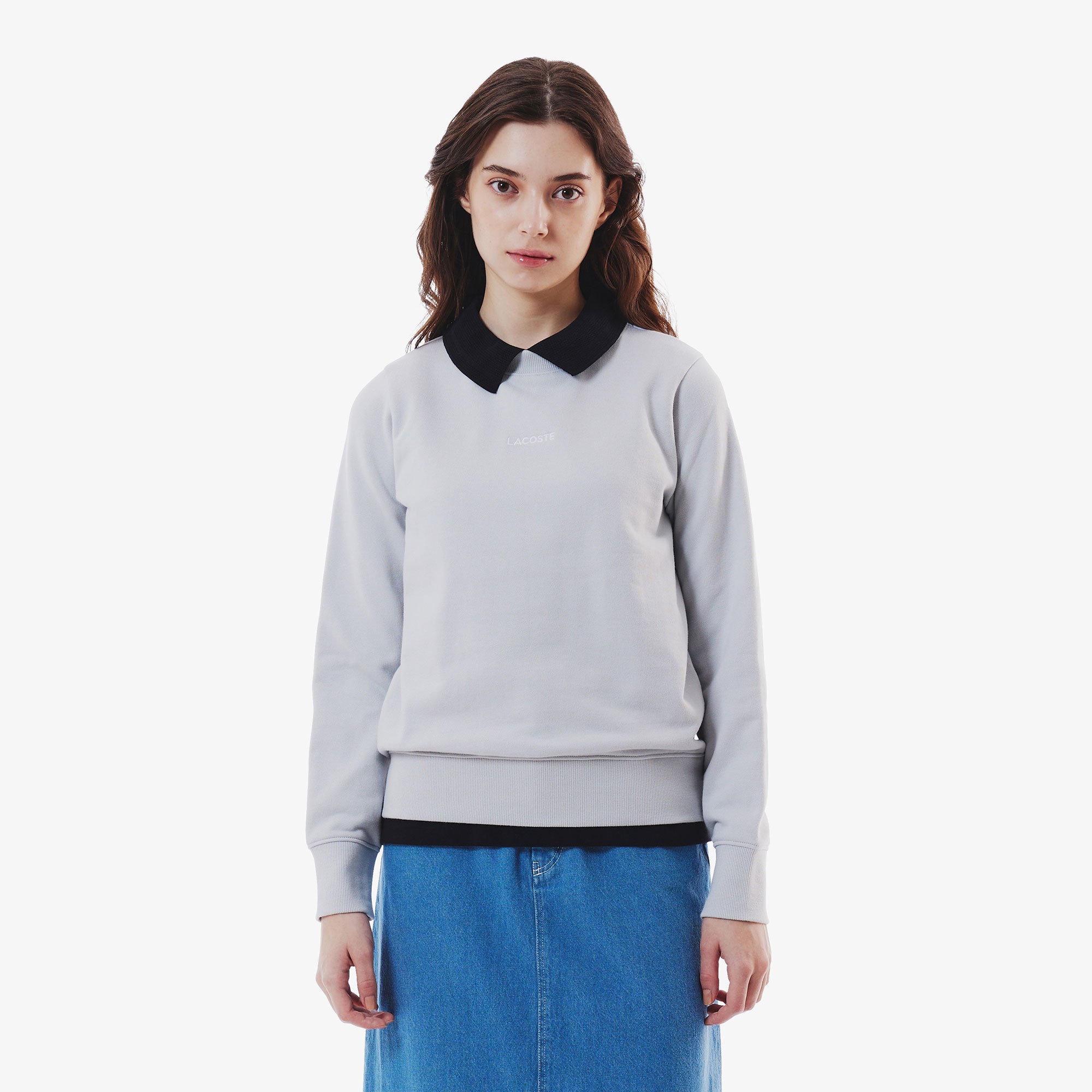 ブランドネームロゴステッチクルーネックスウェット