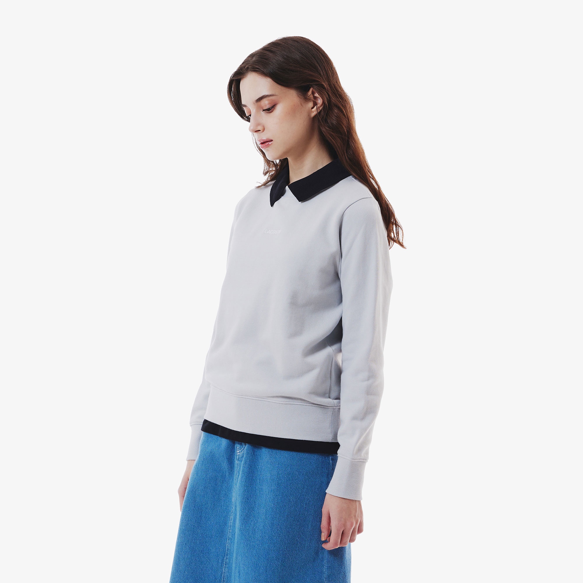 ブランドネームロゴステッチクルーネックスウェット