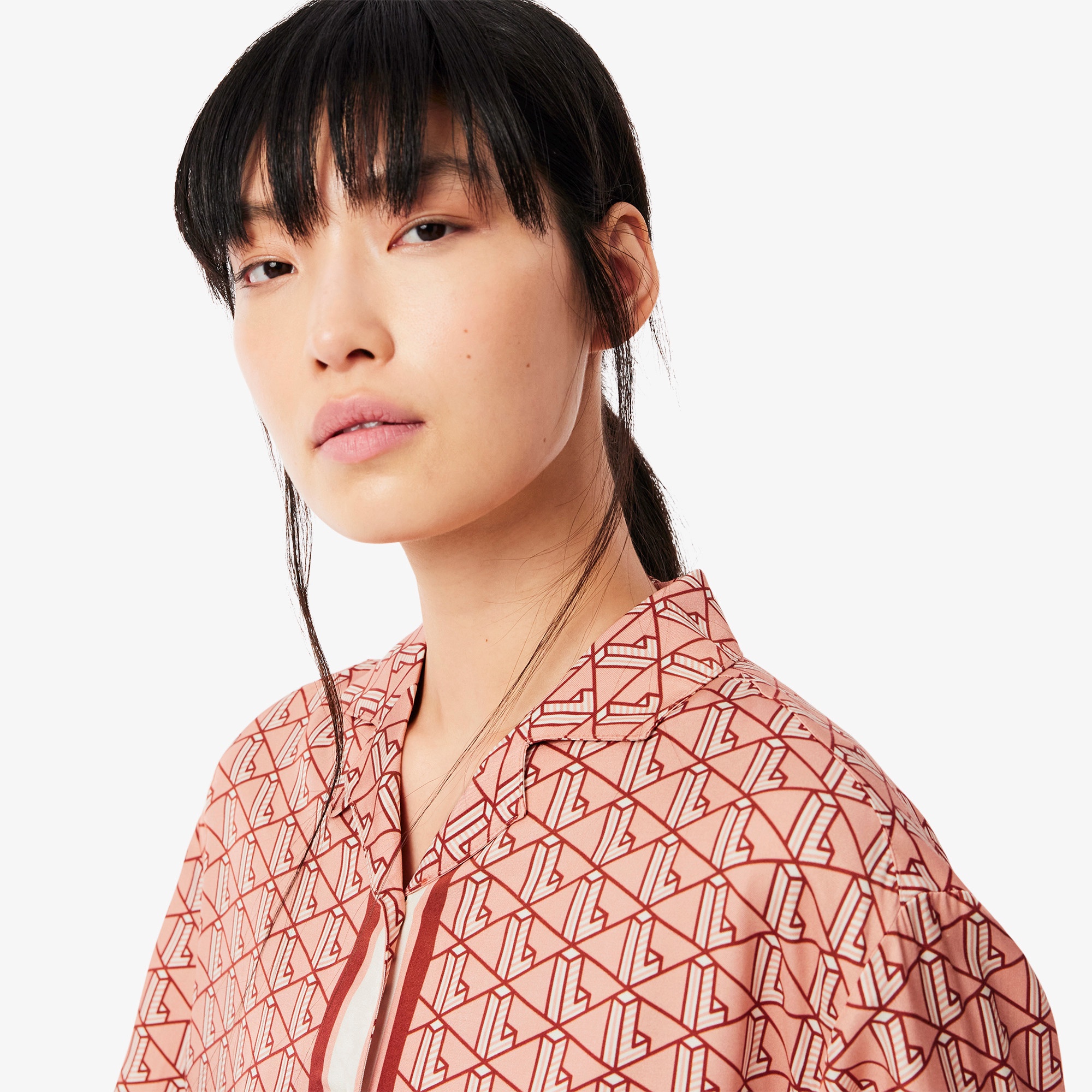 ウィメンズオープンカラーモノグラムシャツ