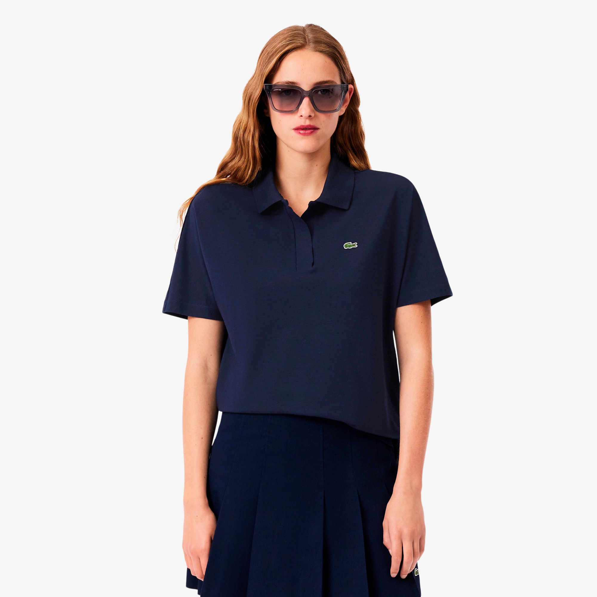 スキッパーネックポロシャツ