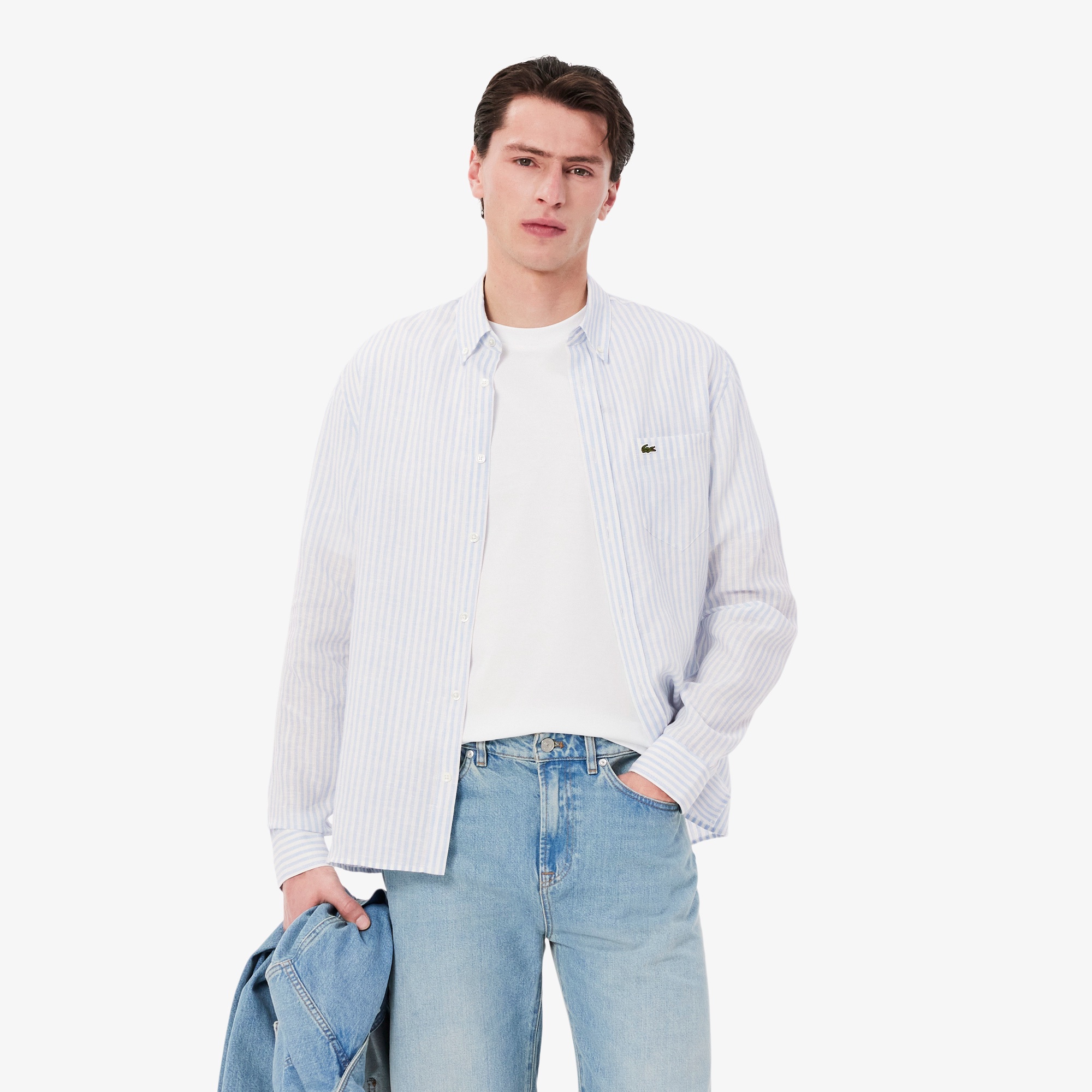 リネンストライプシャツ