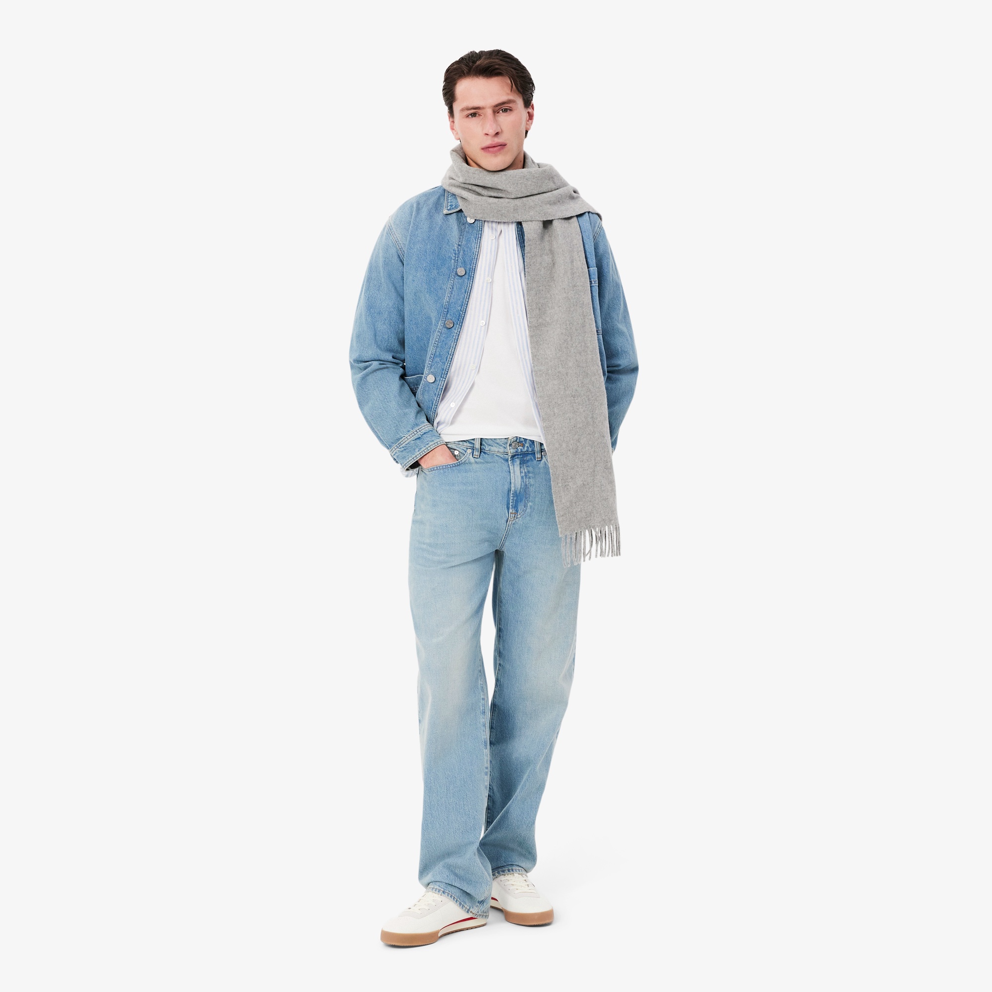 リネンストライプシャツ