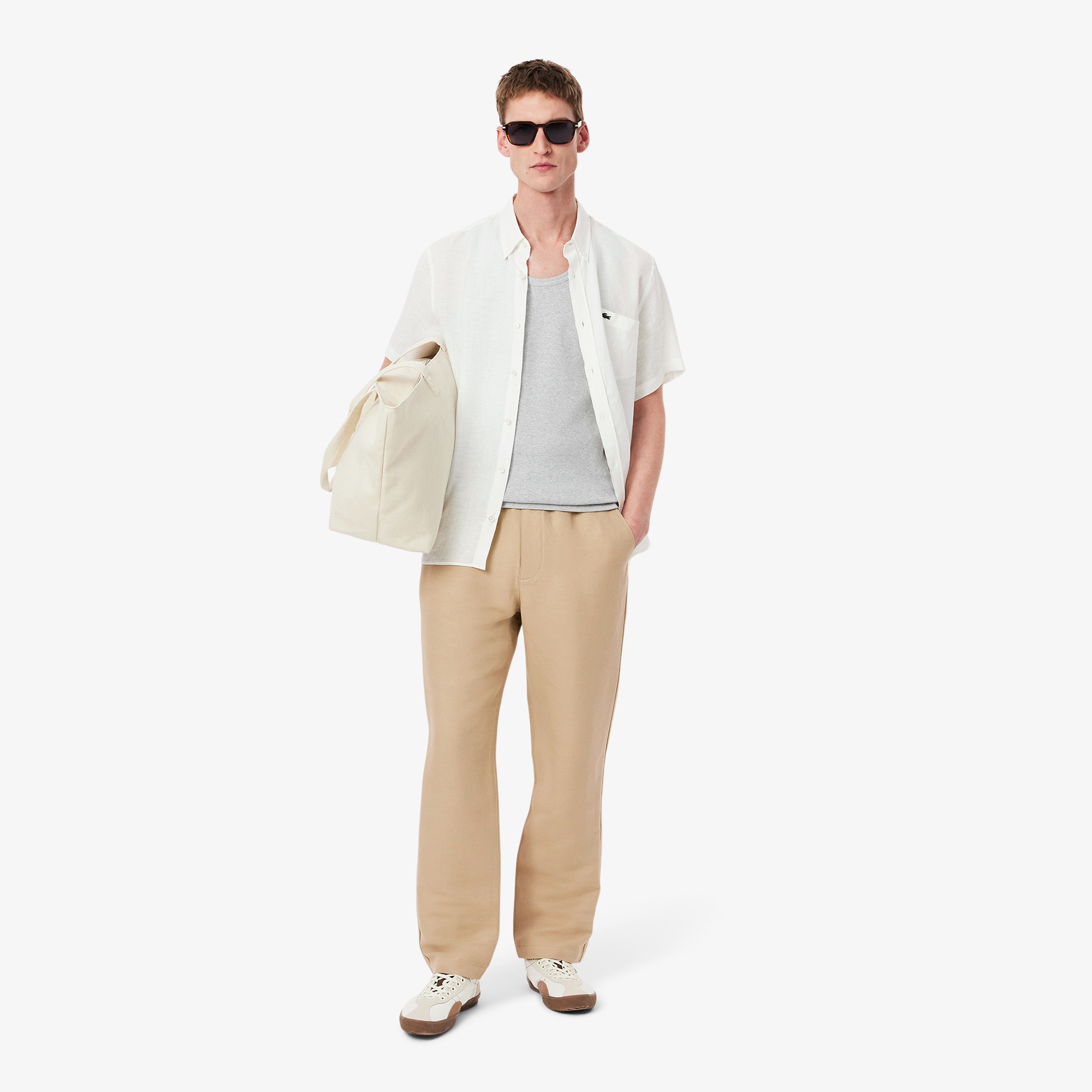 リネンレーヨンイージーチノパンツ