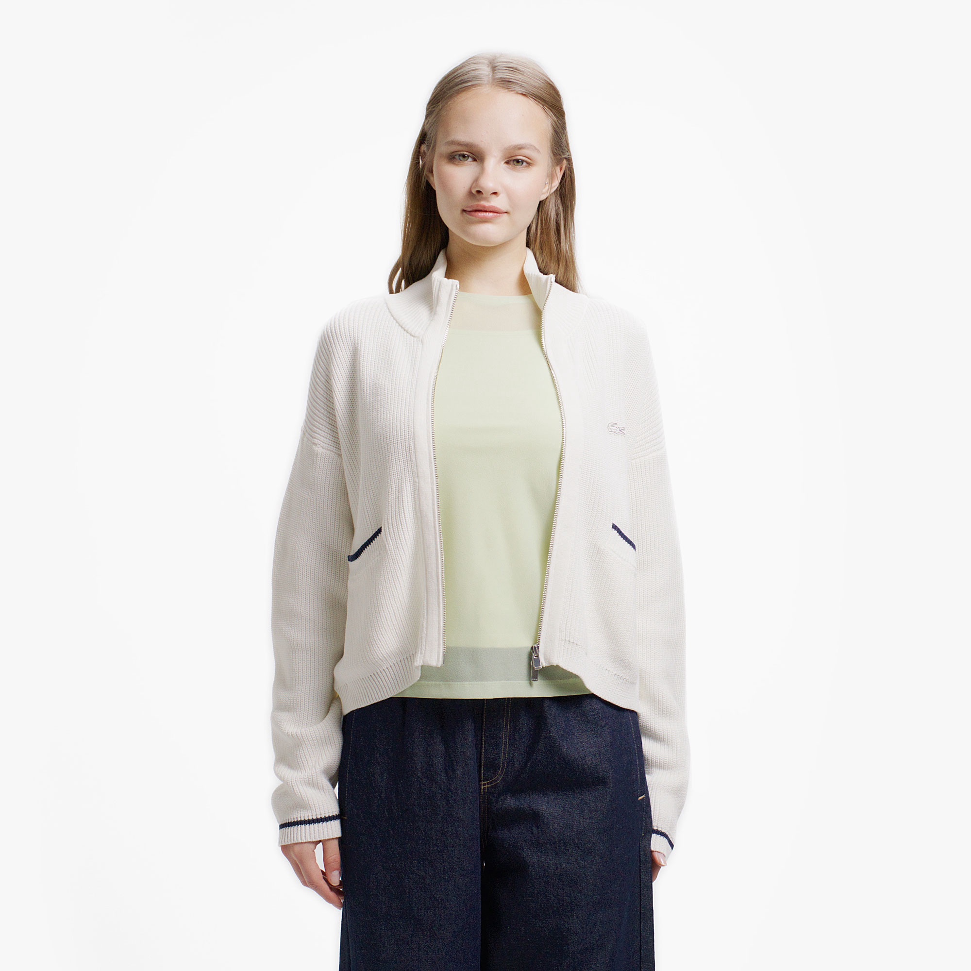 ジップアップローゲージニットブルゾン