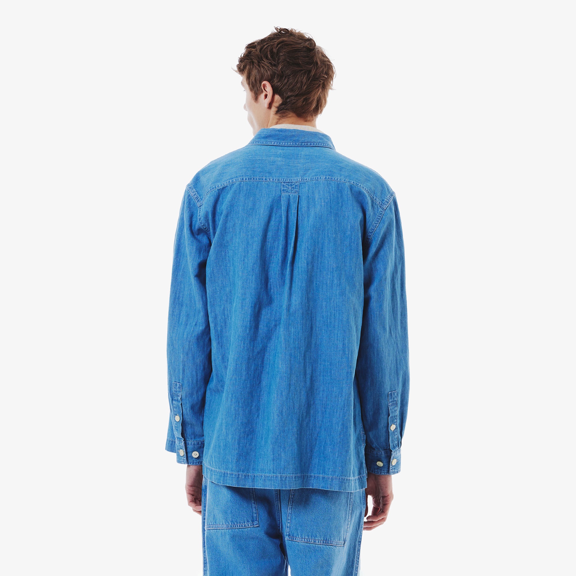 コットンリネンデニムシャツアウター