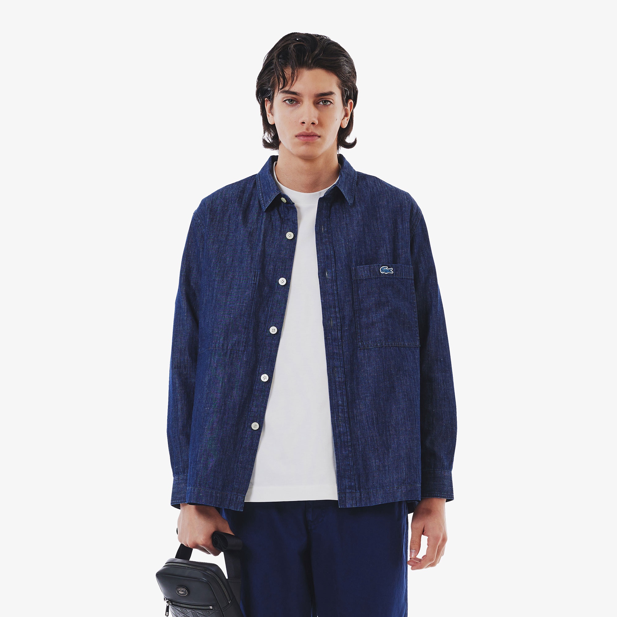 コットンリネンデニムシャツアウター