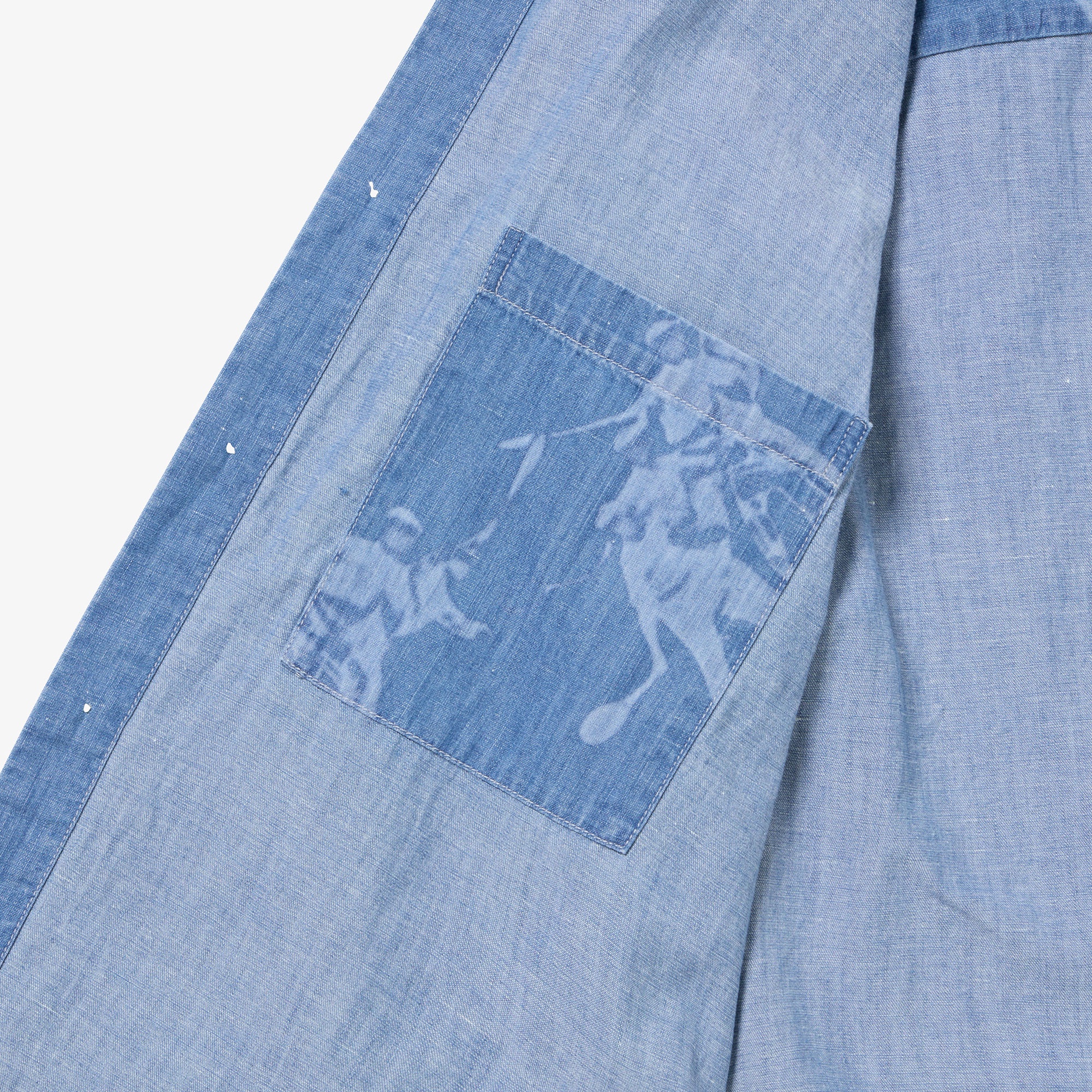 コットンリネンデニムシャツアウター