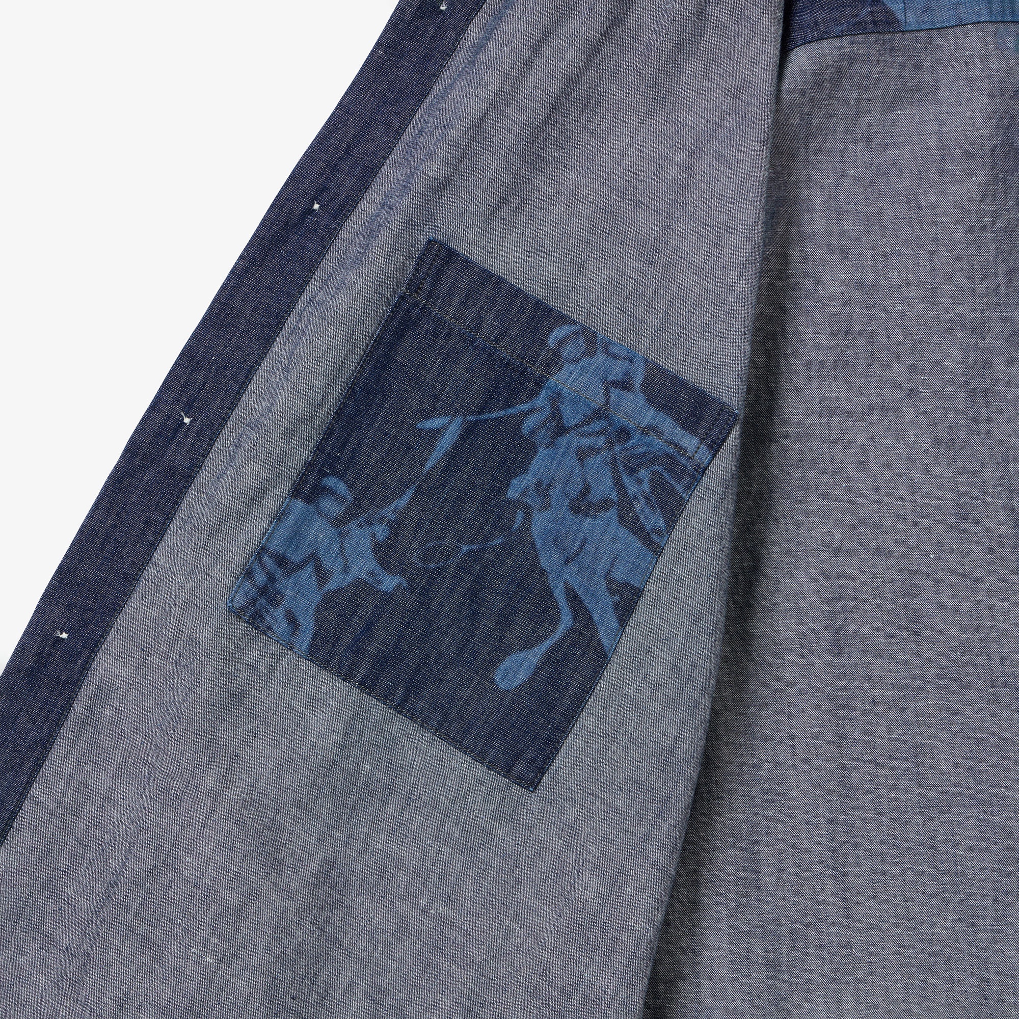 コットンリネンデニムシャツアウター