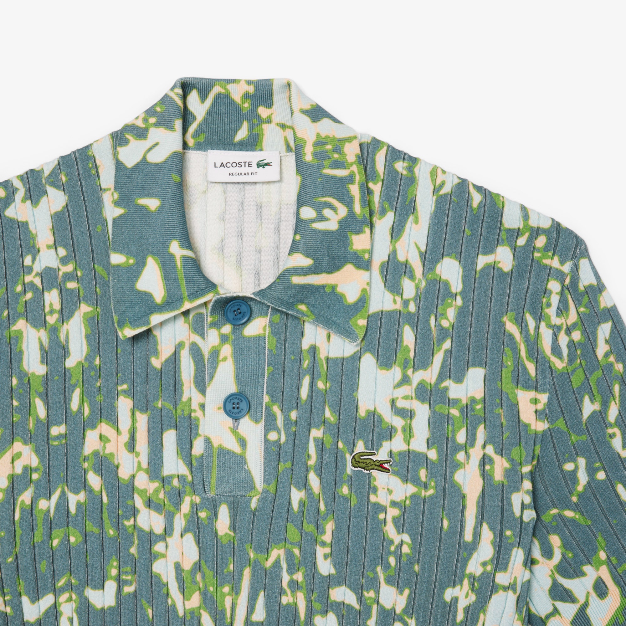 オーディエンステキスタイルリブニットポロシャツ