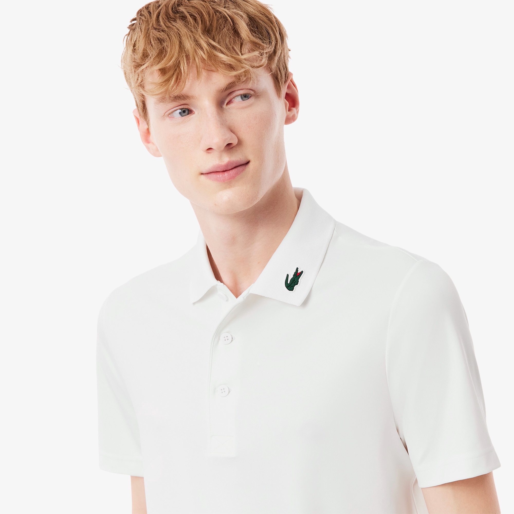 カラーワニロゴパッチゴルフポロシャツ