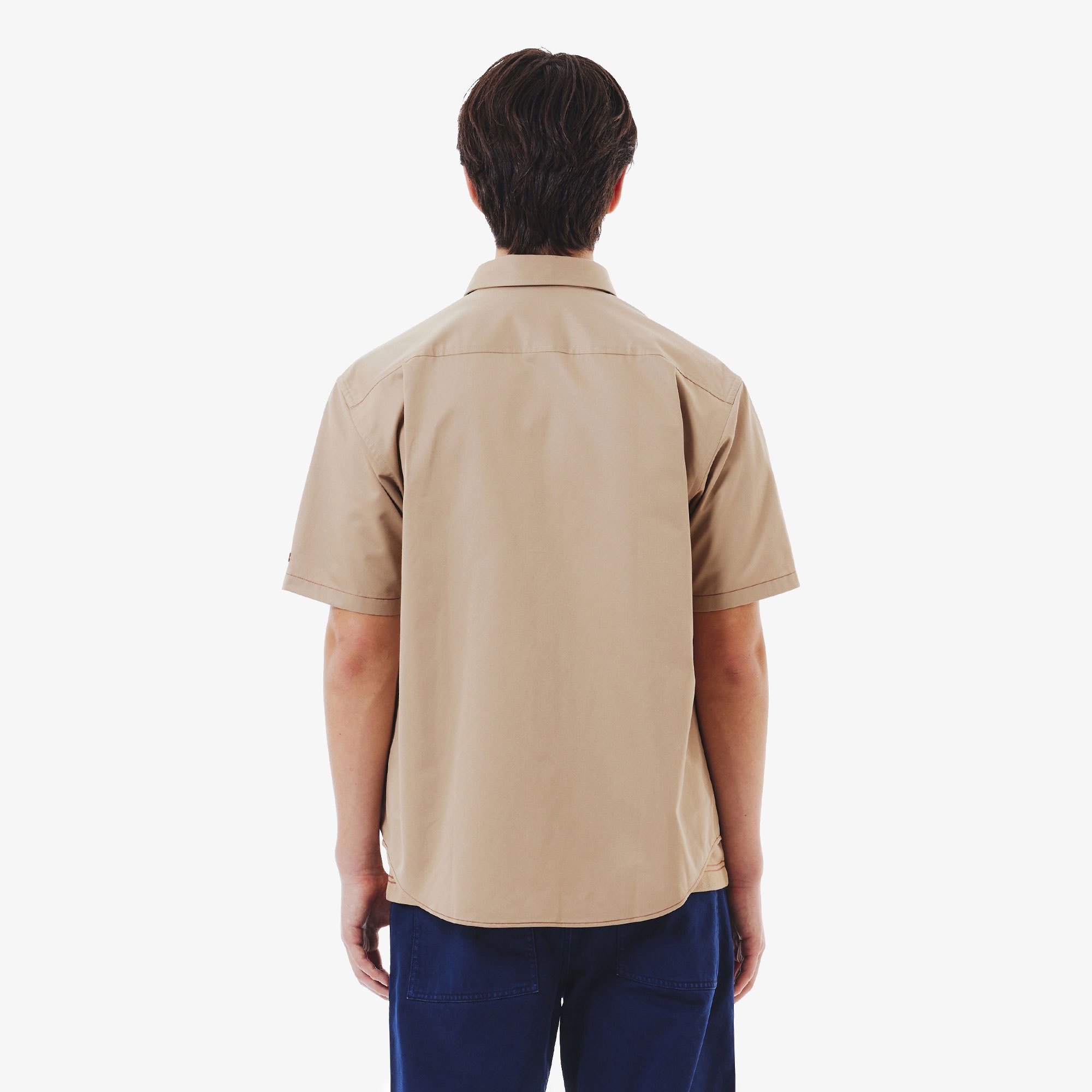 シルクブレンドネームパッチボタンダウンシャツ