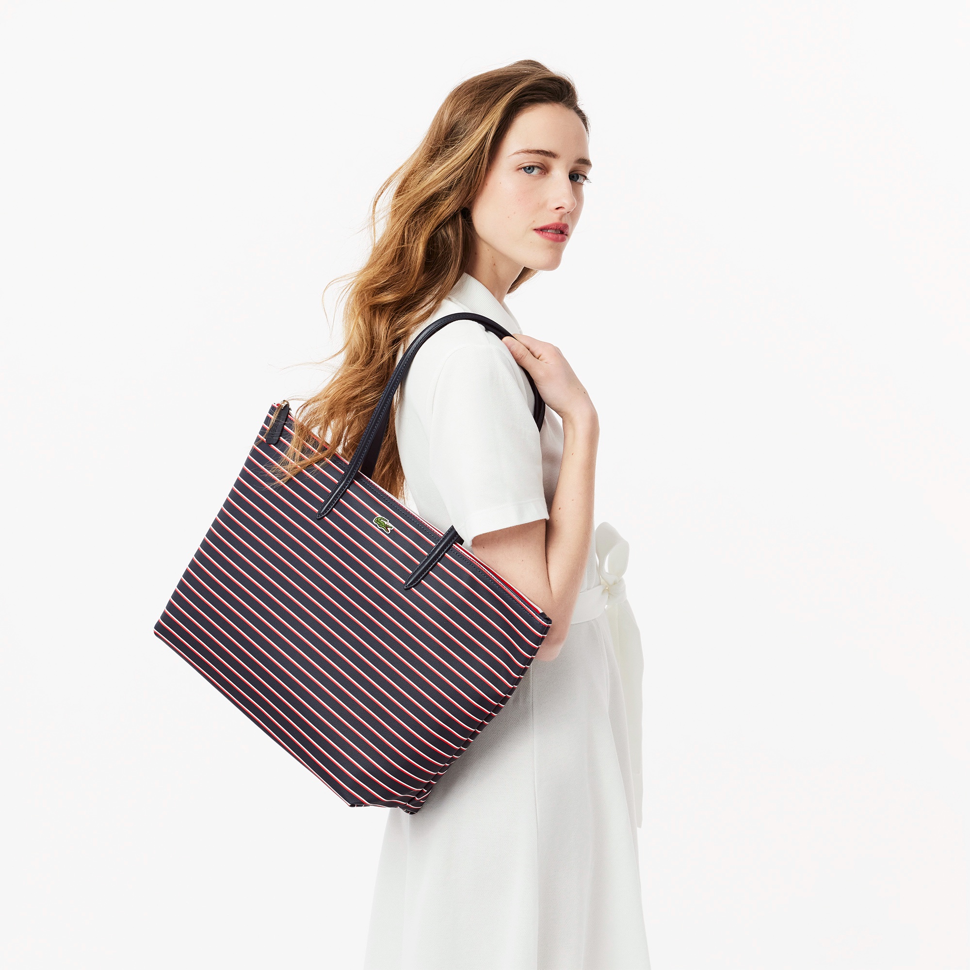 L.12.12コンセプトシーズナル ボーダーラージトートバッグ