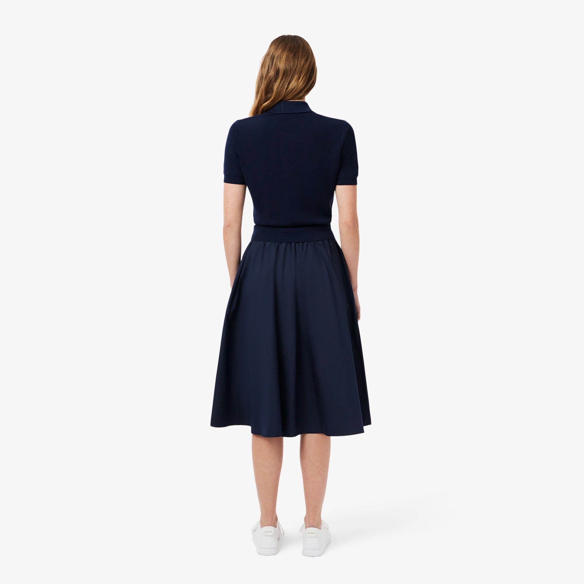 コンビネーションマテリアルポロドレス