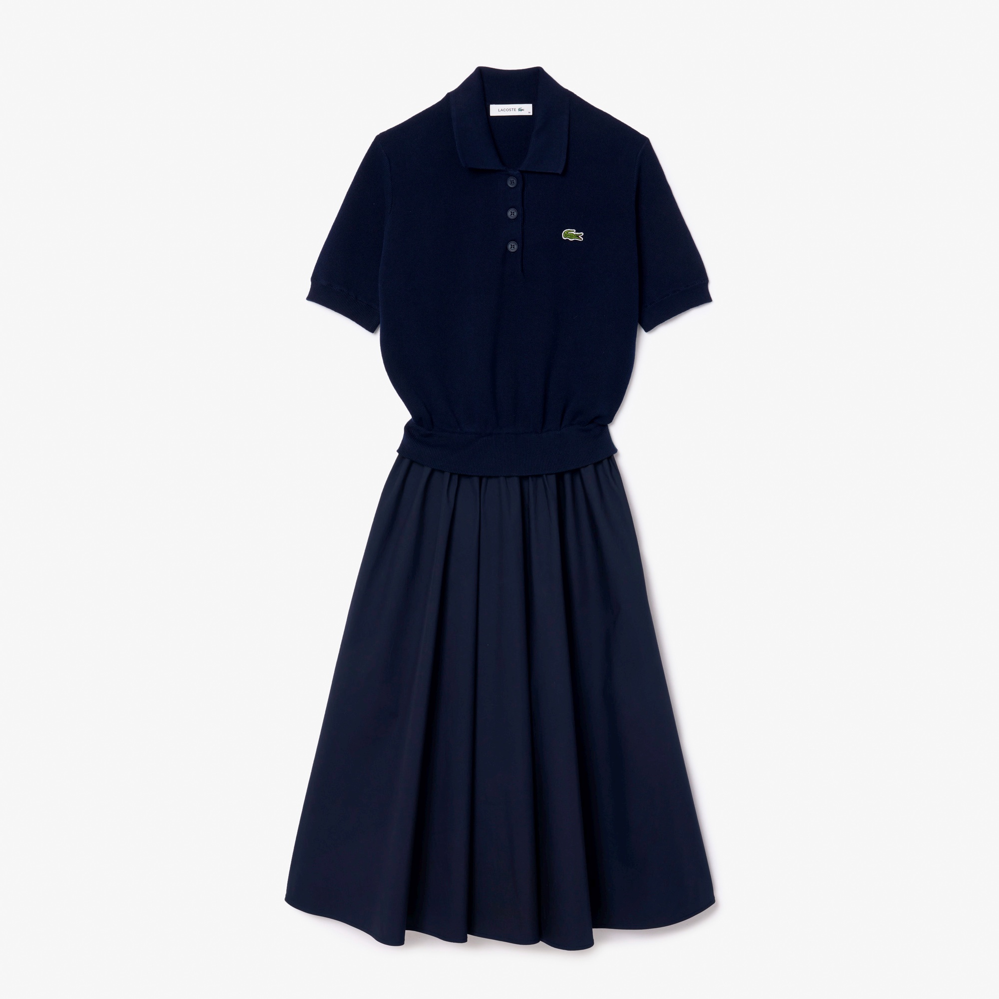 コンビネーションマテリアルポロドレス