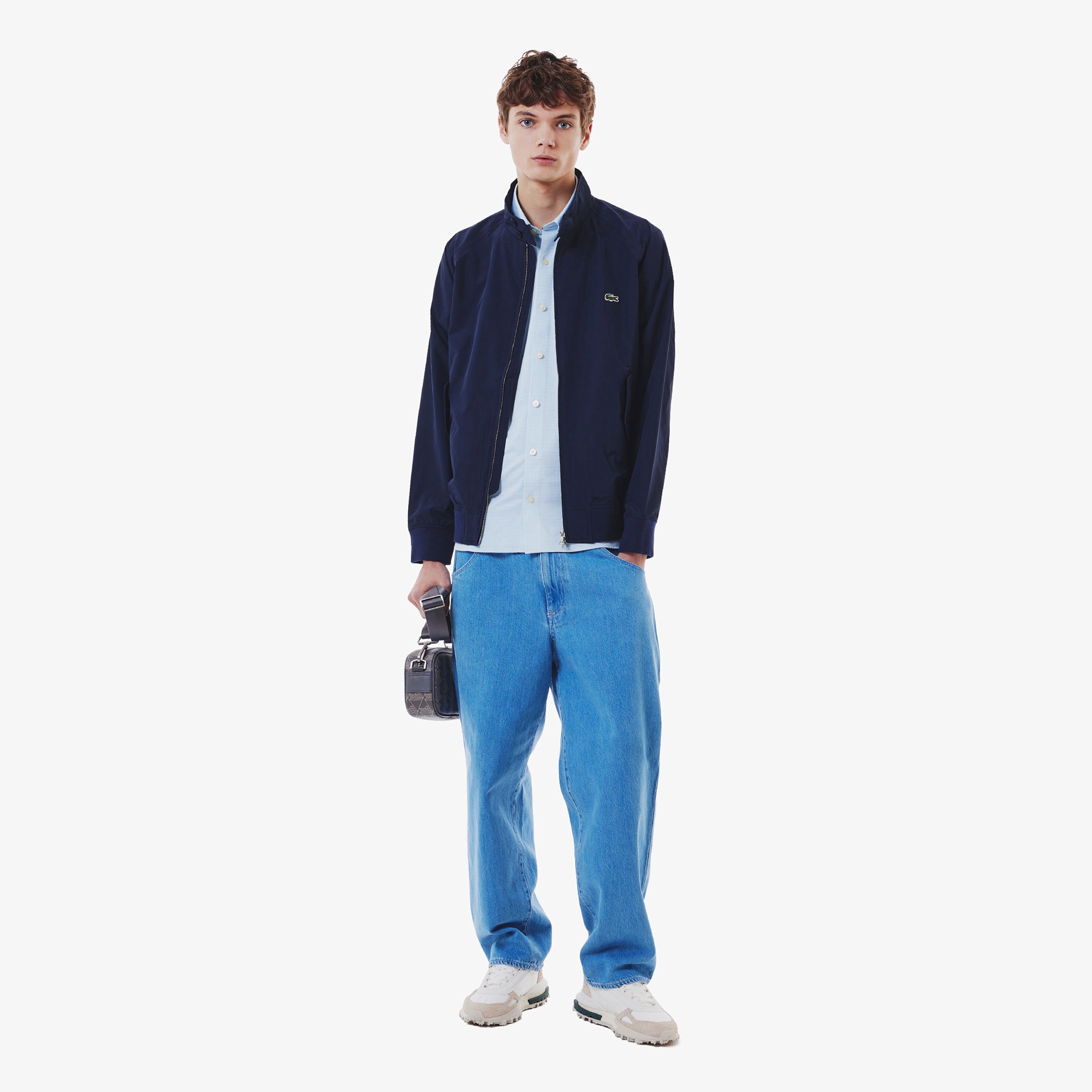 マイクロチェックジャージシャツ