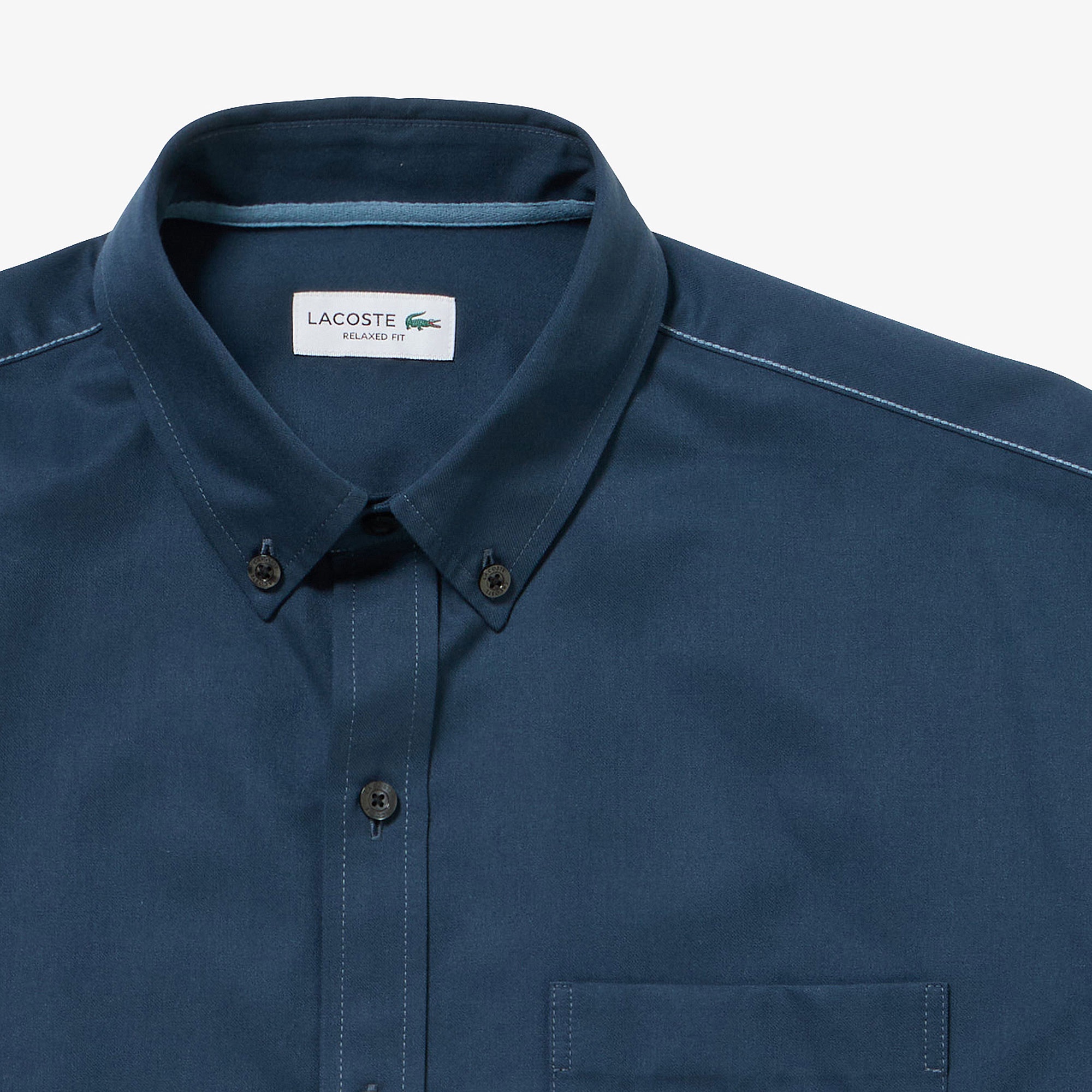 シルクブレンドネームパッチボタンダウンシャツ