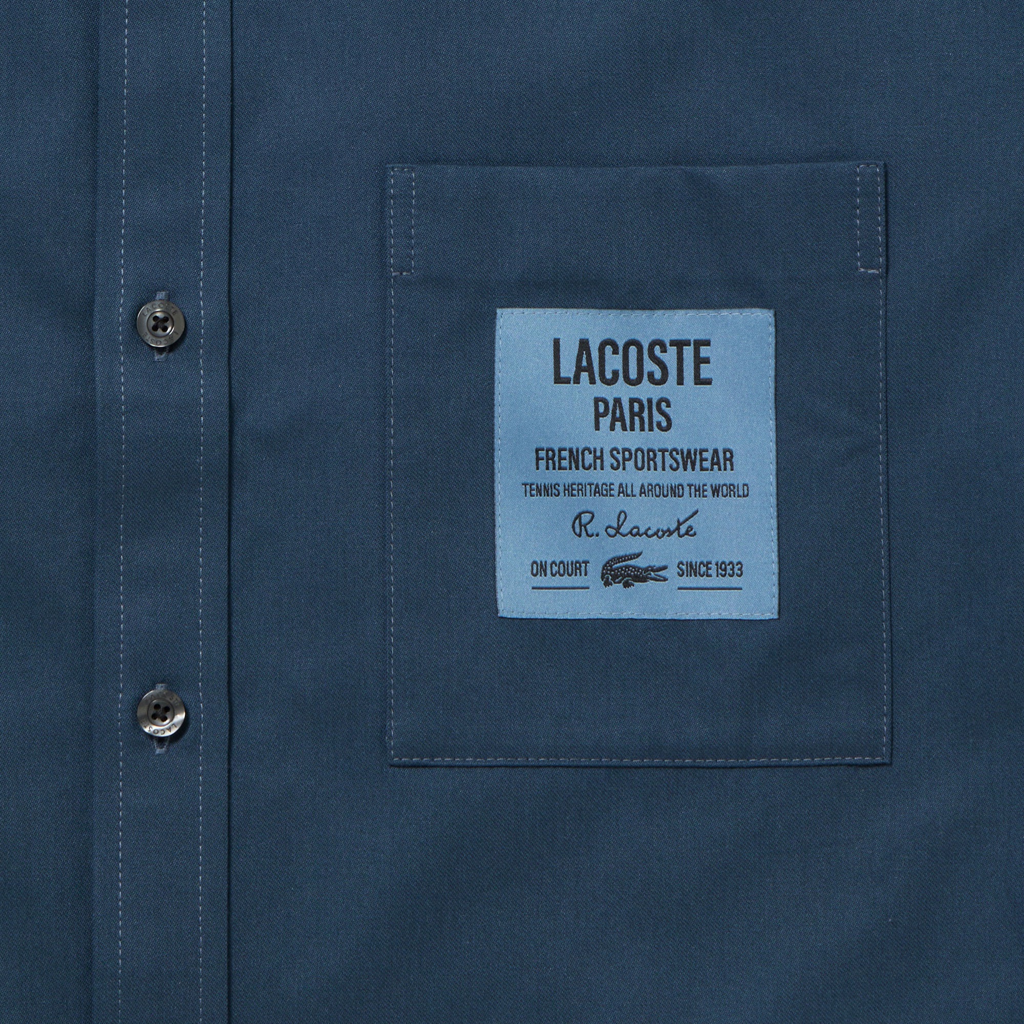 シルクブレンドネームパッチボタンダウンシャツ