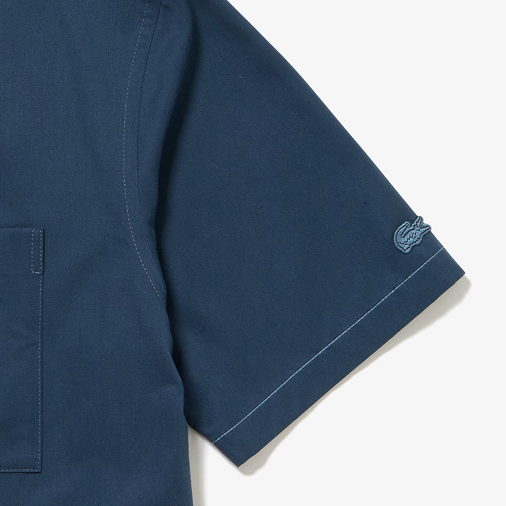 シルクブレンドネームパッチボタンダウンシャツ