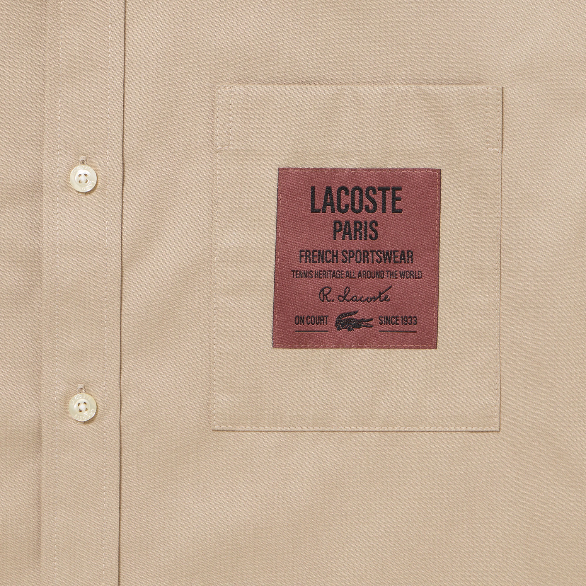 シルクブレンドネームパッチボタンダウンシャツ