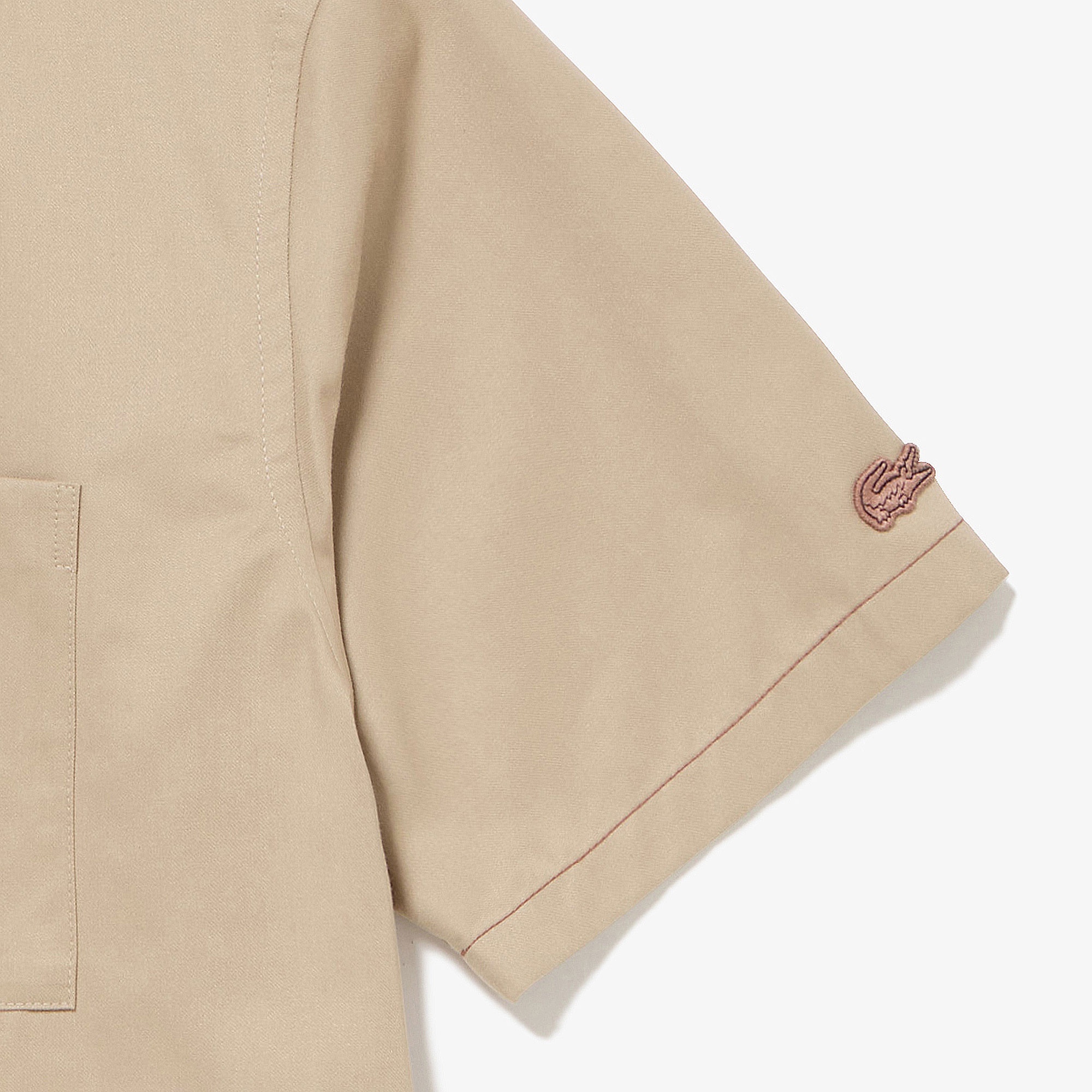 シルクブレンドネームパッチボタンダウンシャツ