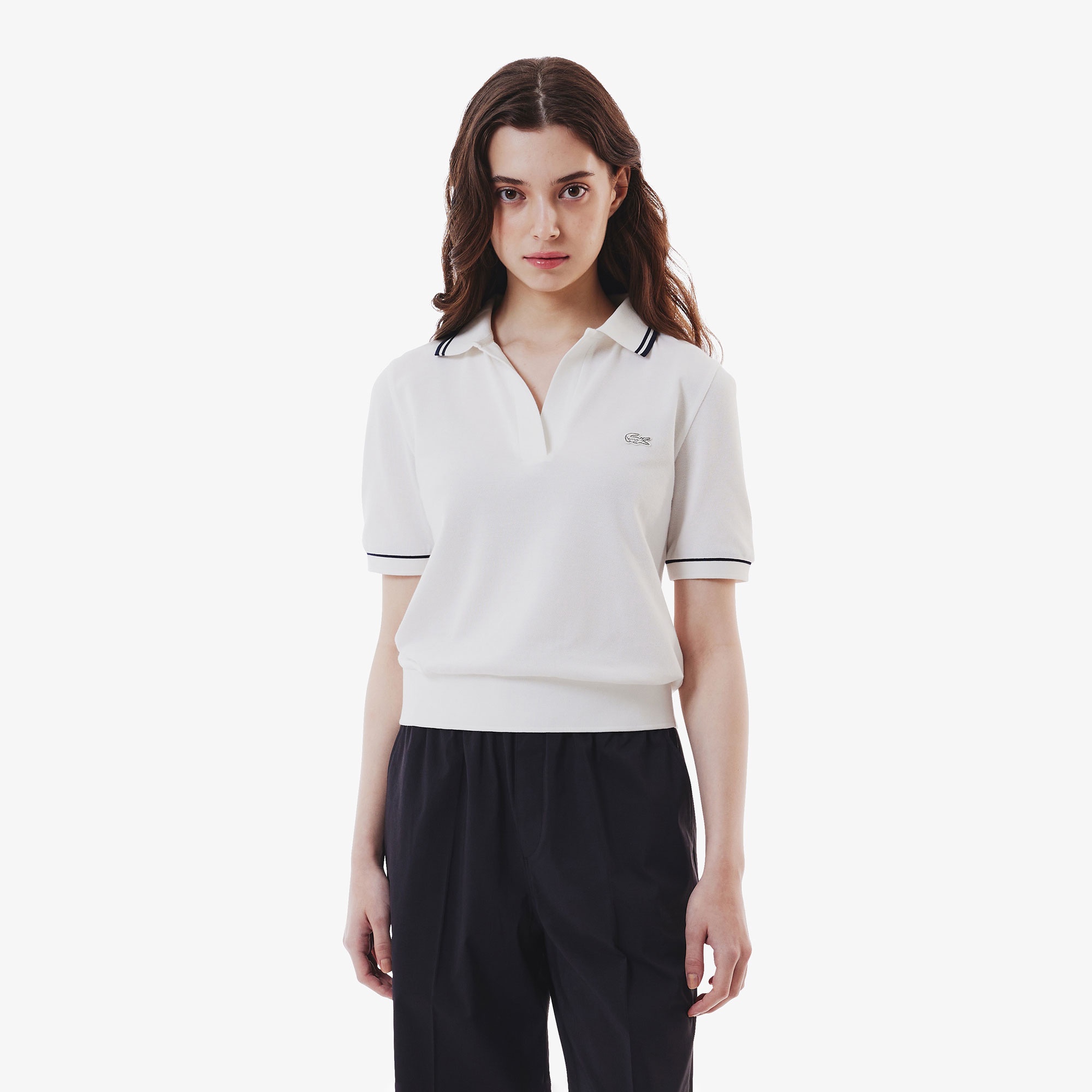 スキッパーネックポロシャツ