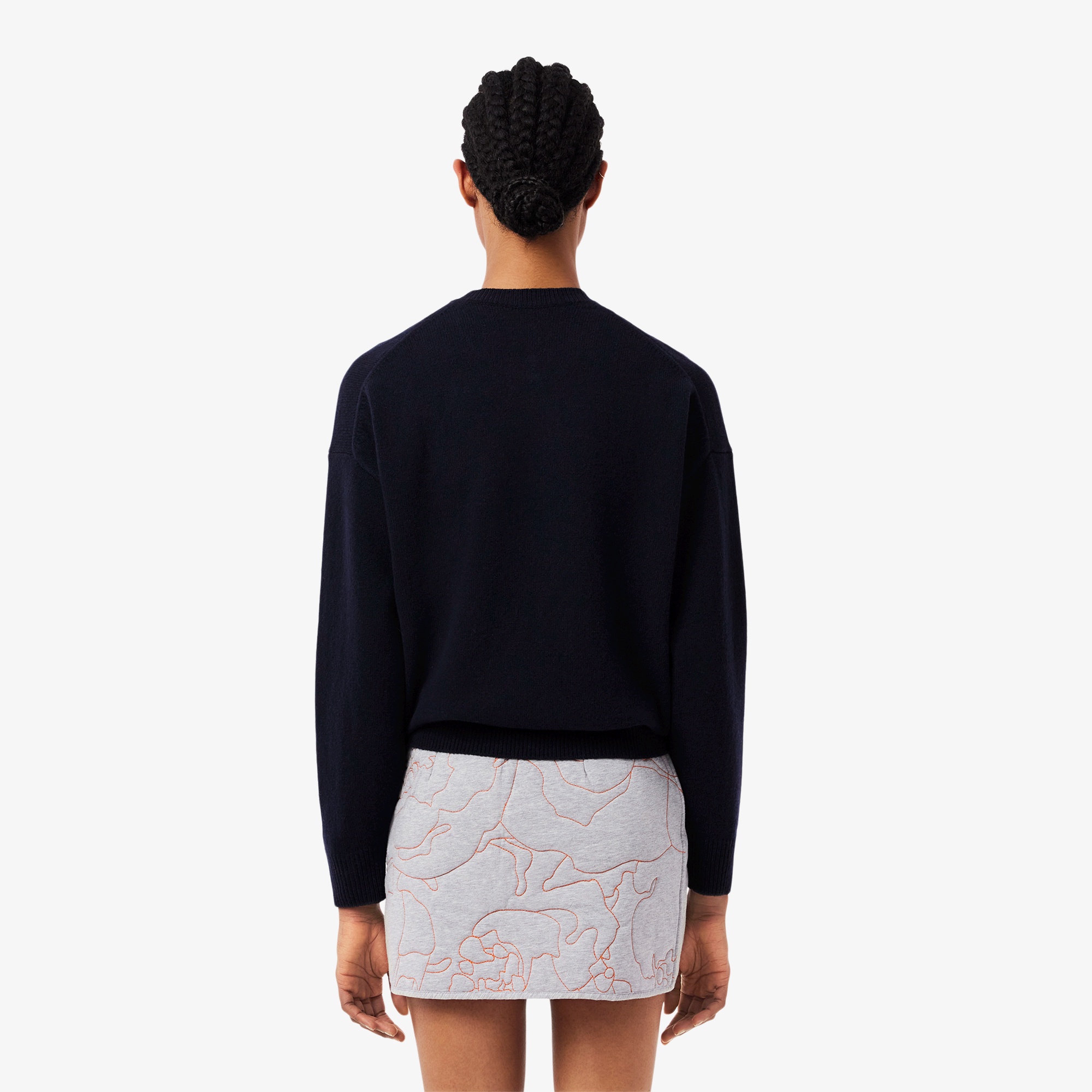 フラワージャカードハイゲージニットセーター