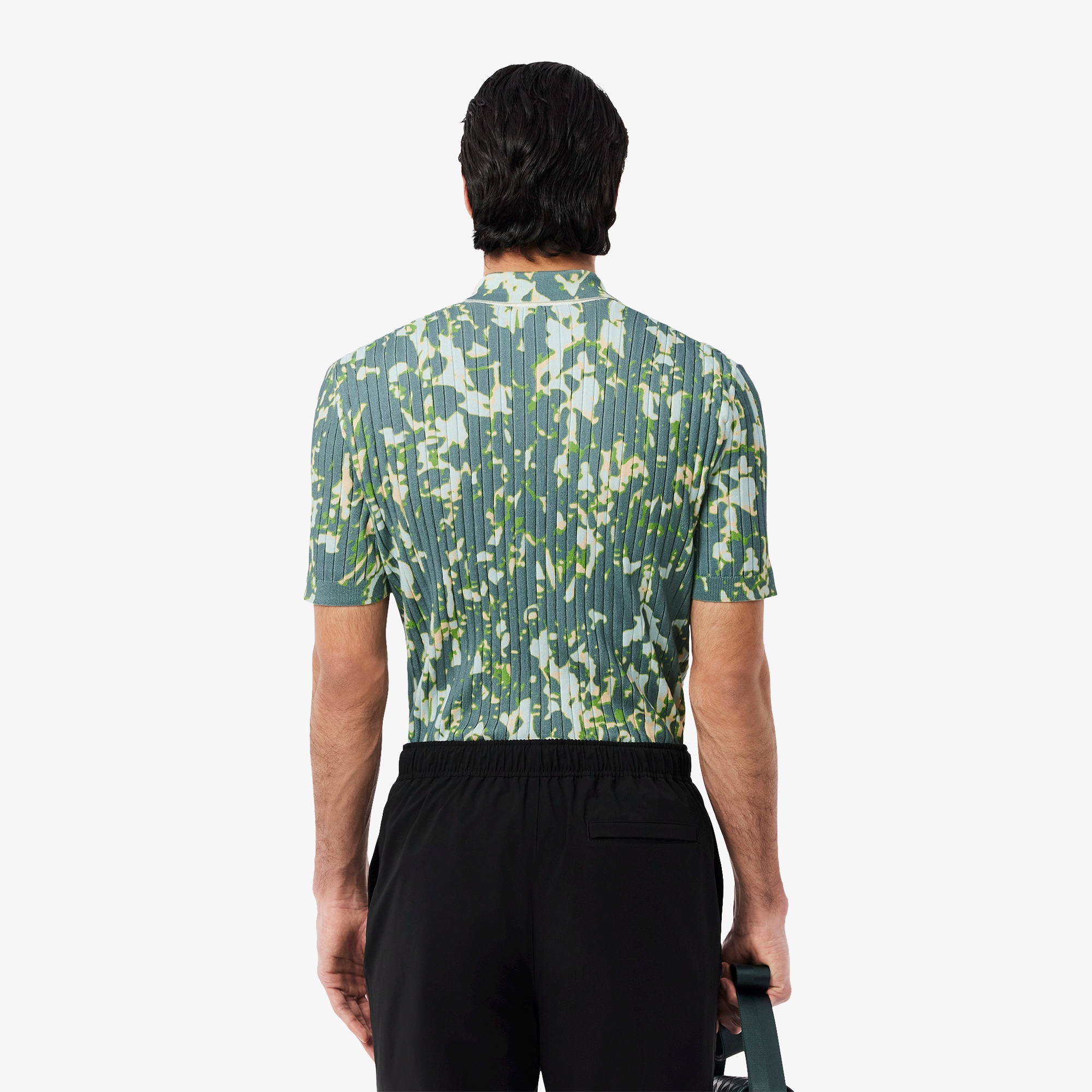 オーディエンステキスタイルリブニットポロシャツ