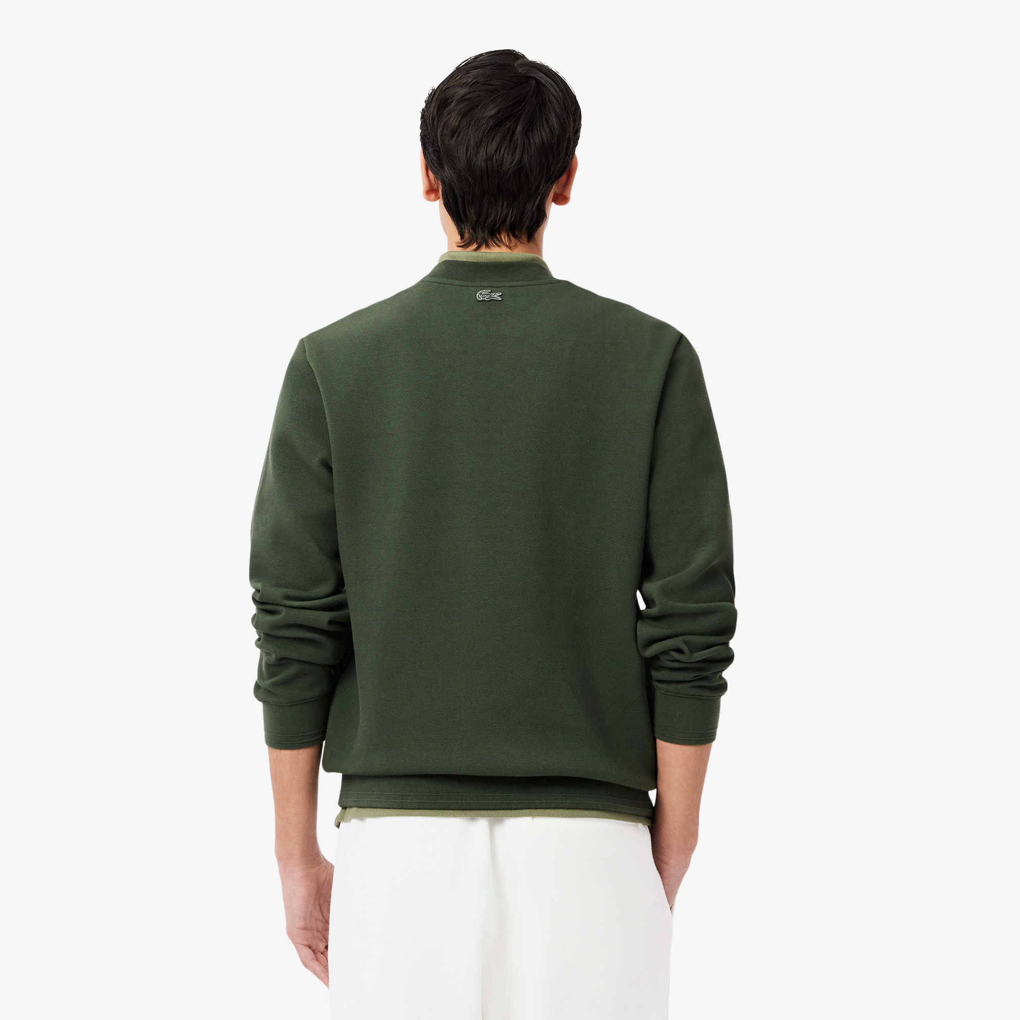 トーン・オン・トーンローレルステッチダブルフェイスクルーネック