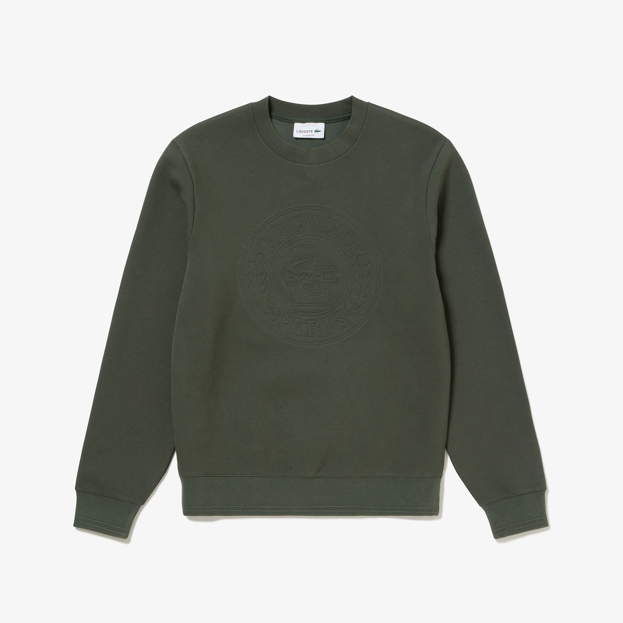 トーン・オン・トーンローレルステッチダブルフェイスクルーネック