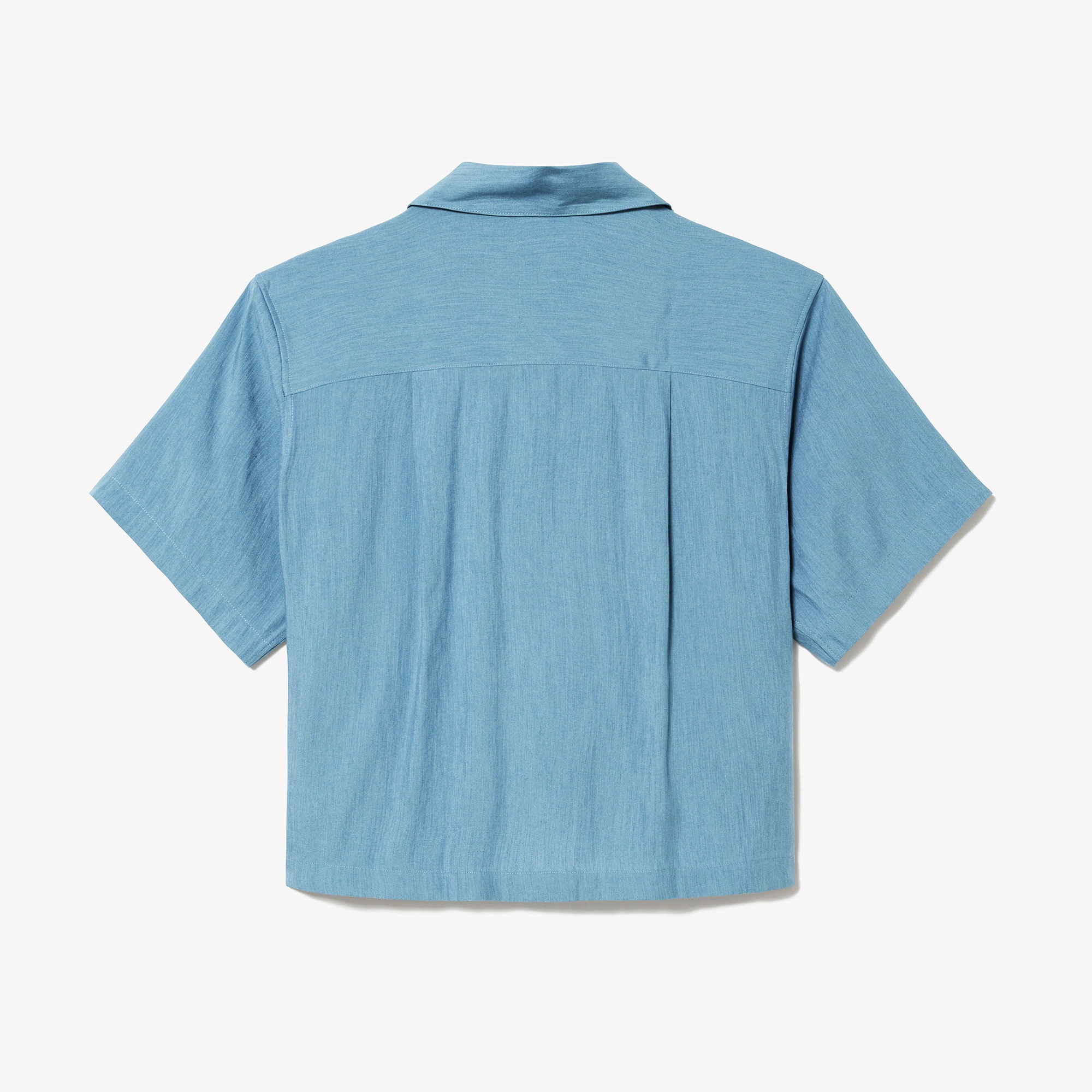 リネン×レーヨンオープンカラーシャツ