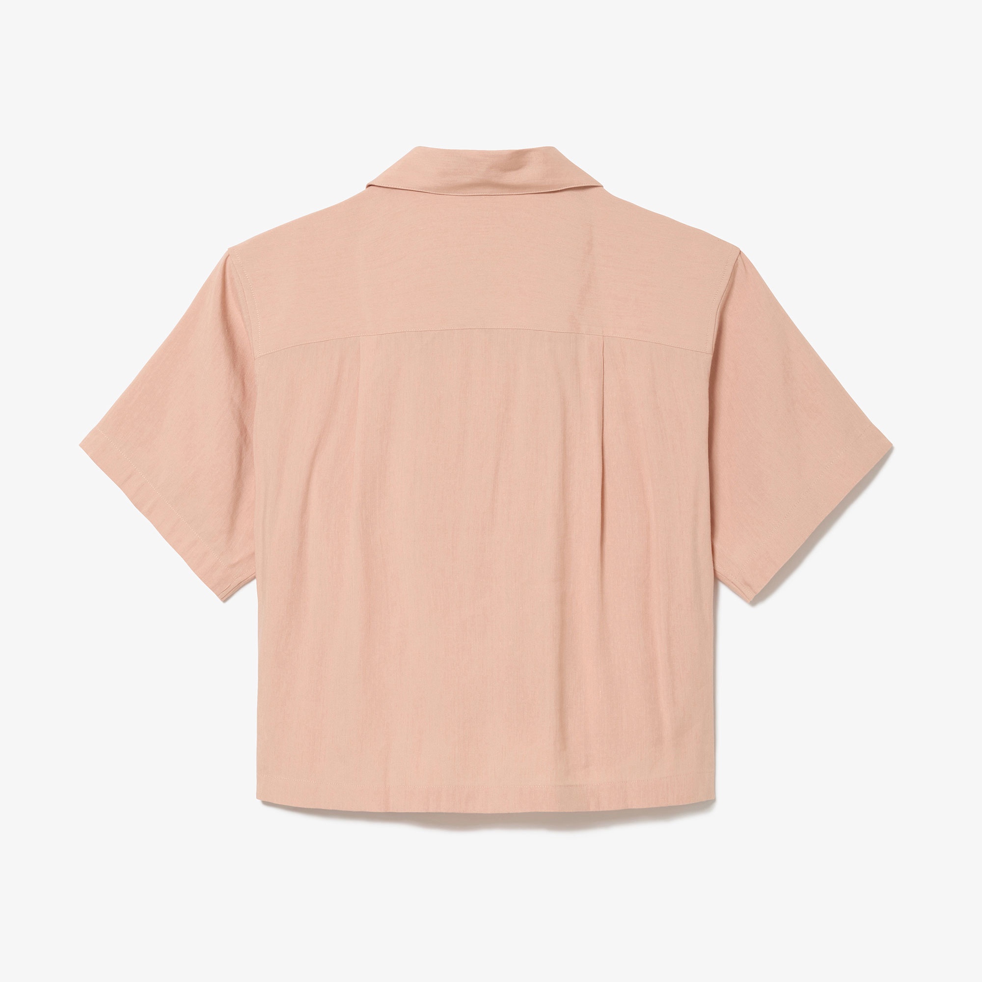 リネン×レーヨンオープンカラーシャツ