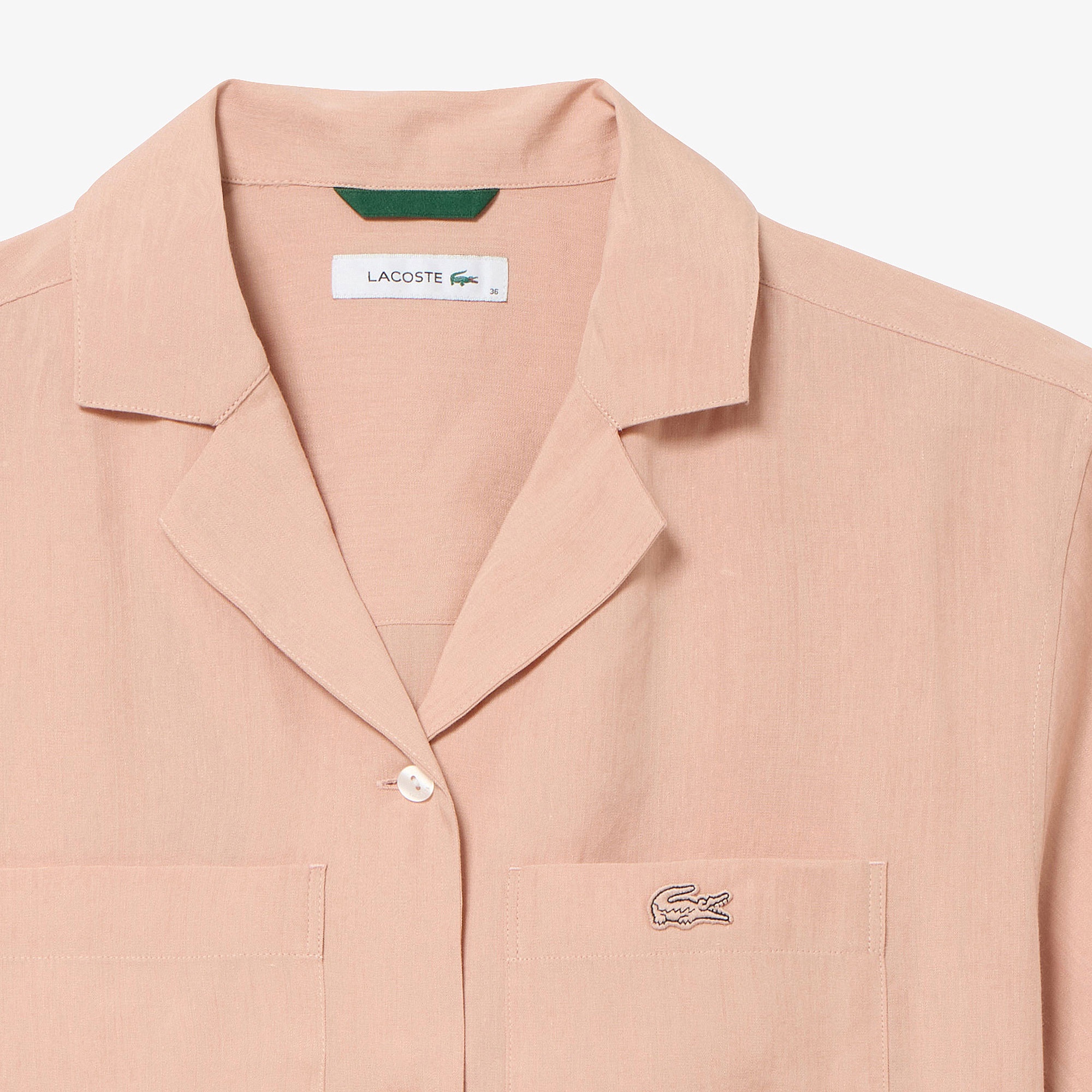 リネン×レーヨンオープンカラーシャツ